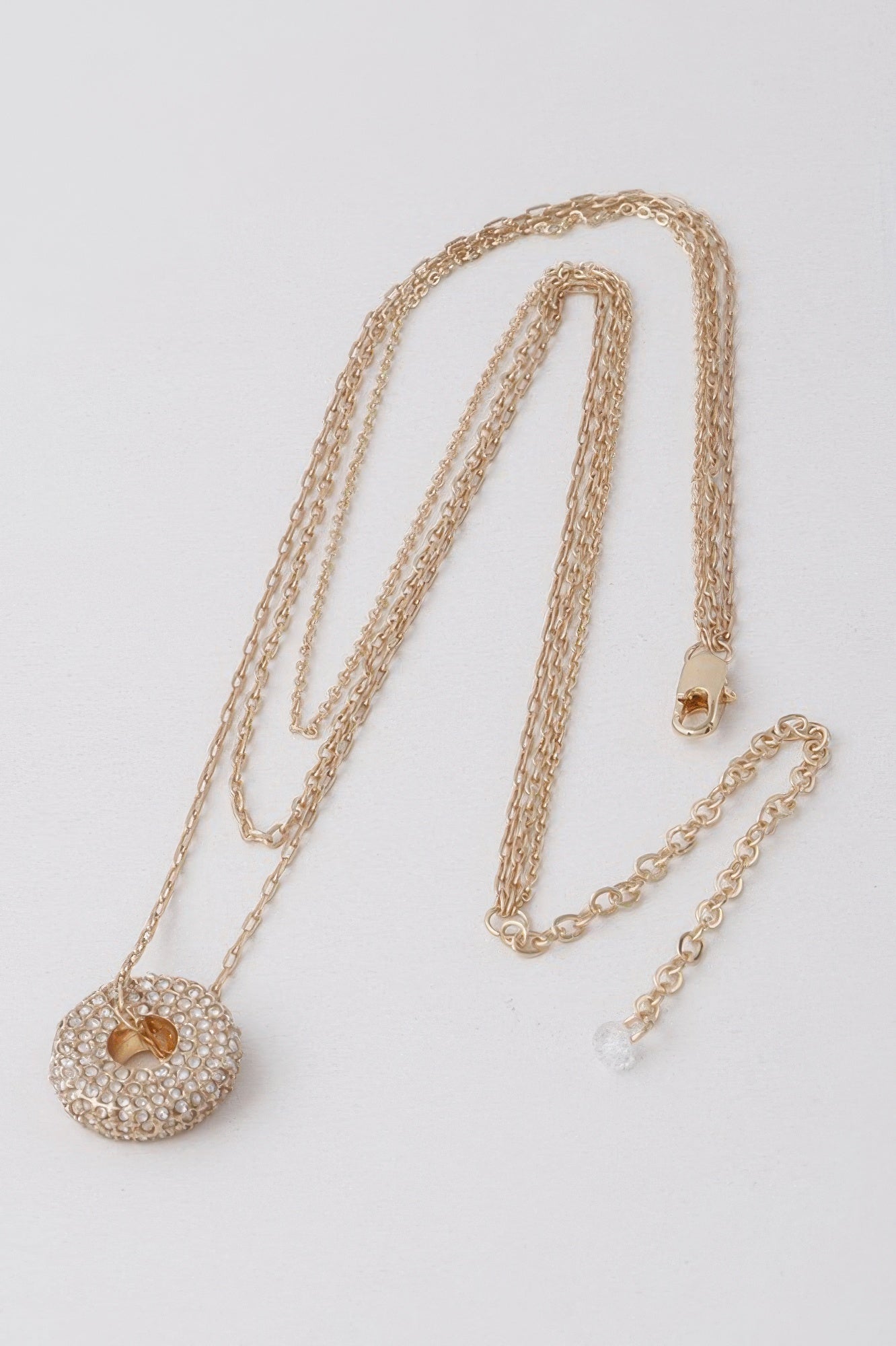 Jeweled Open Circle Pendant Necklace