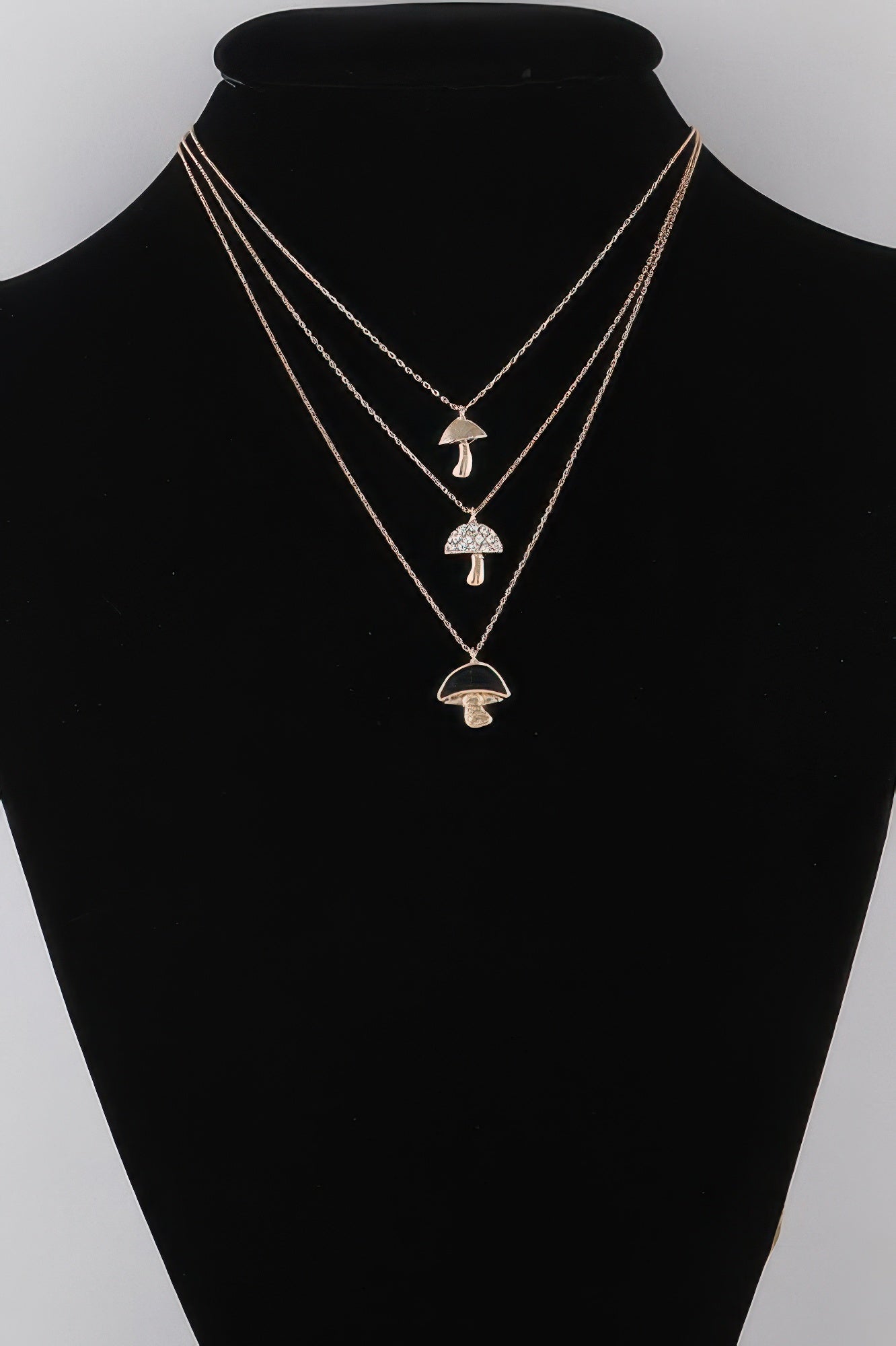 Mushroom Pendant Necklace Set