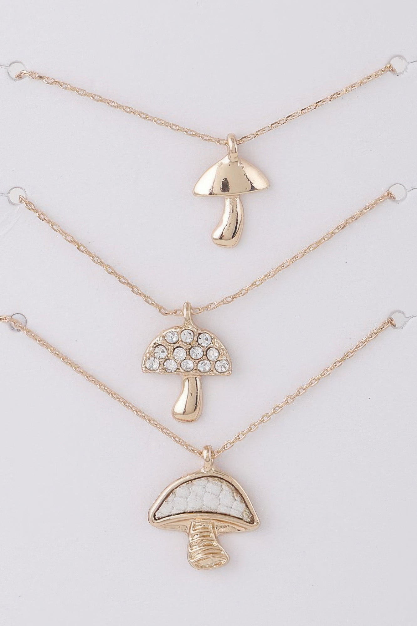 Mushroom Pendant Necklace Set