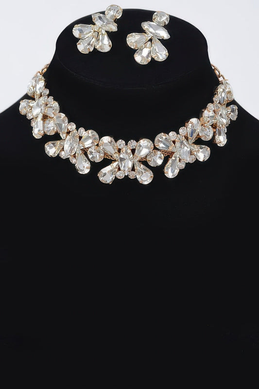 Ab Stone Earring And Necklace Set