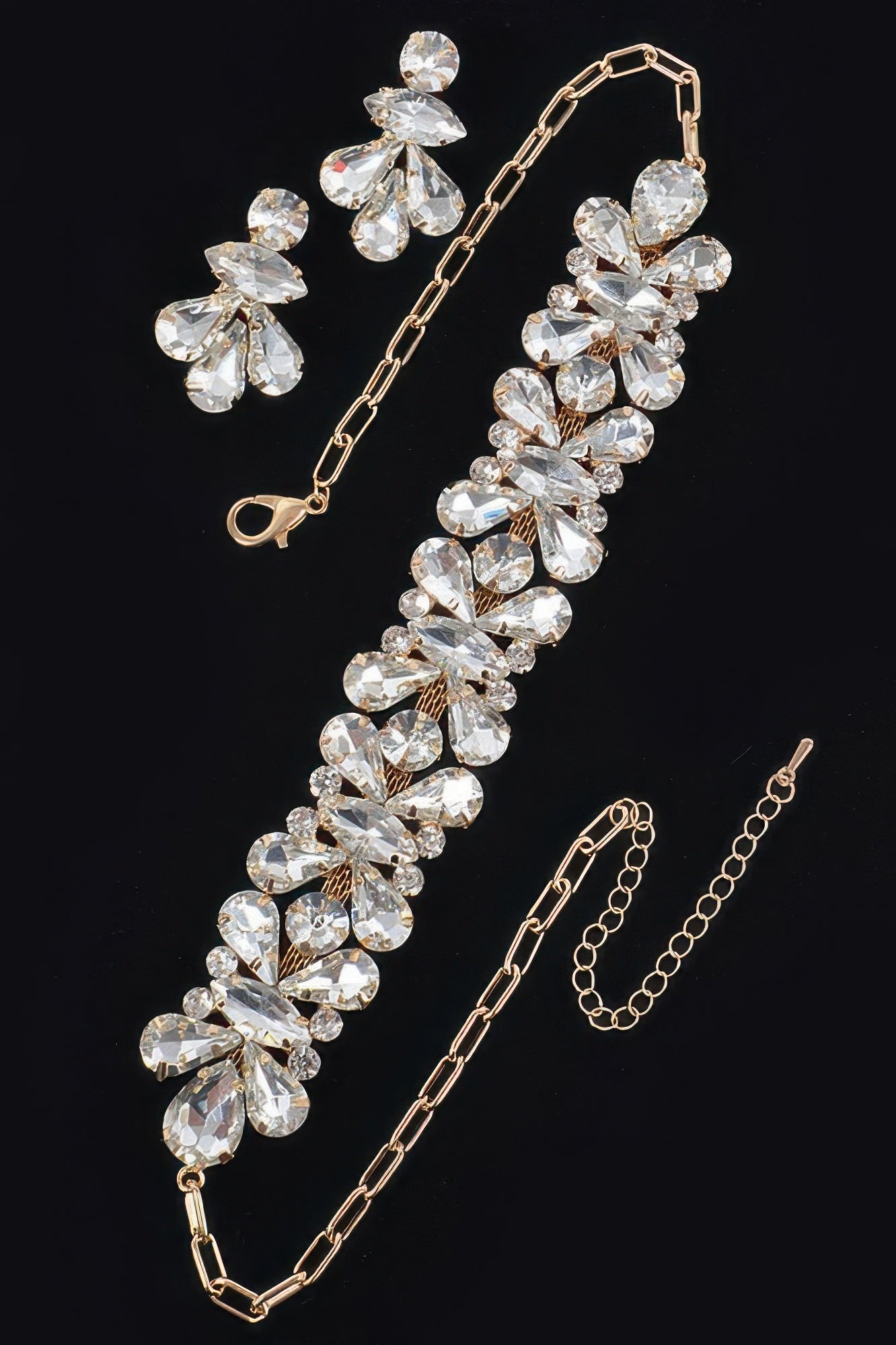 Ab Stone Earring And Necklace Set