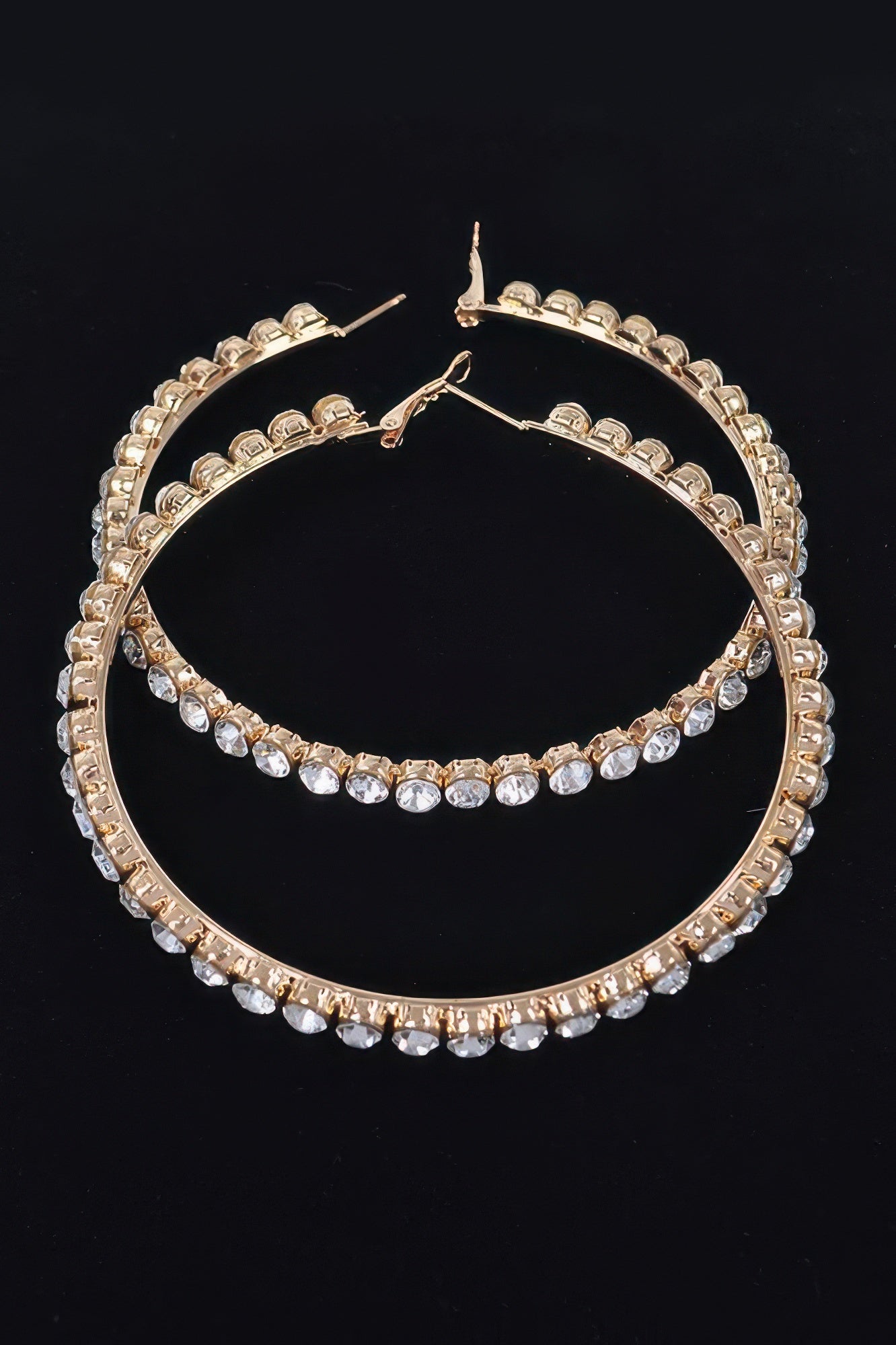 8cm Rhinestone Hoop Earring