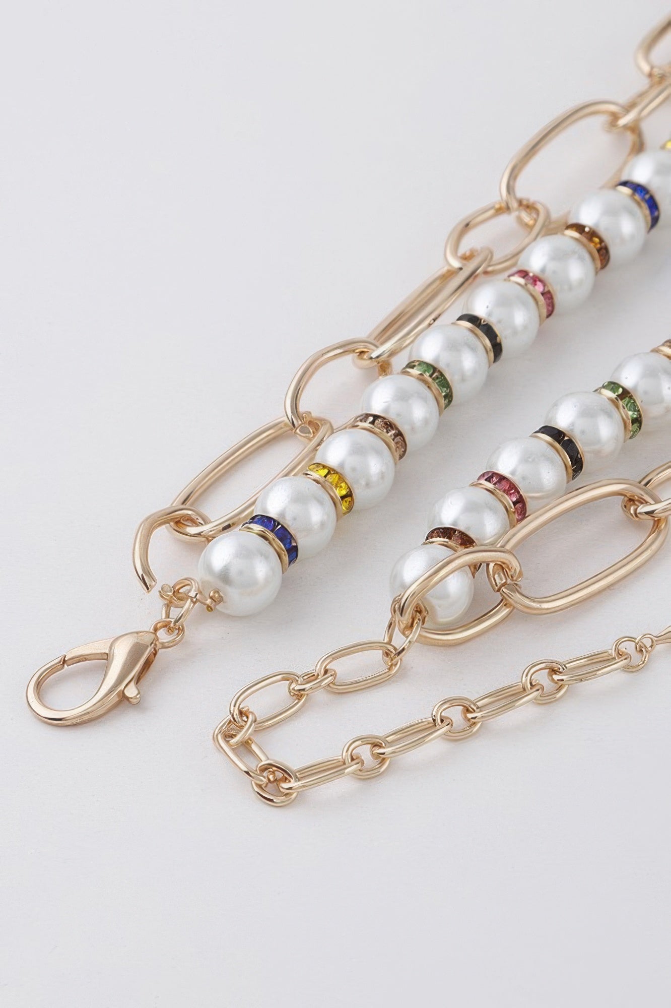 Double Layered Pearl N Chain Necklace