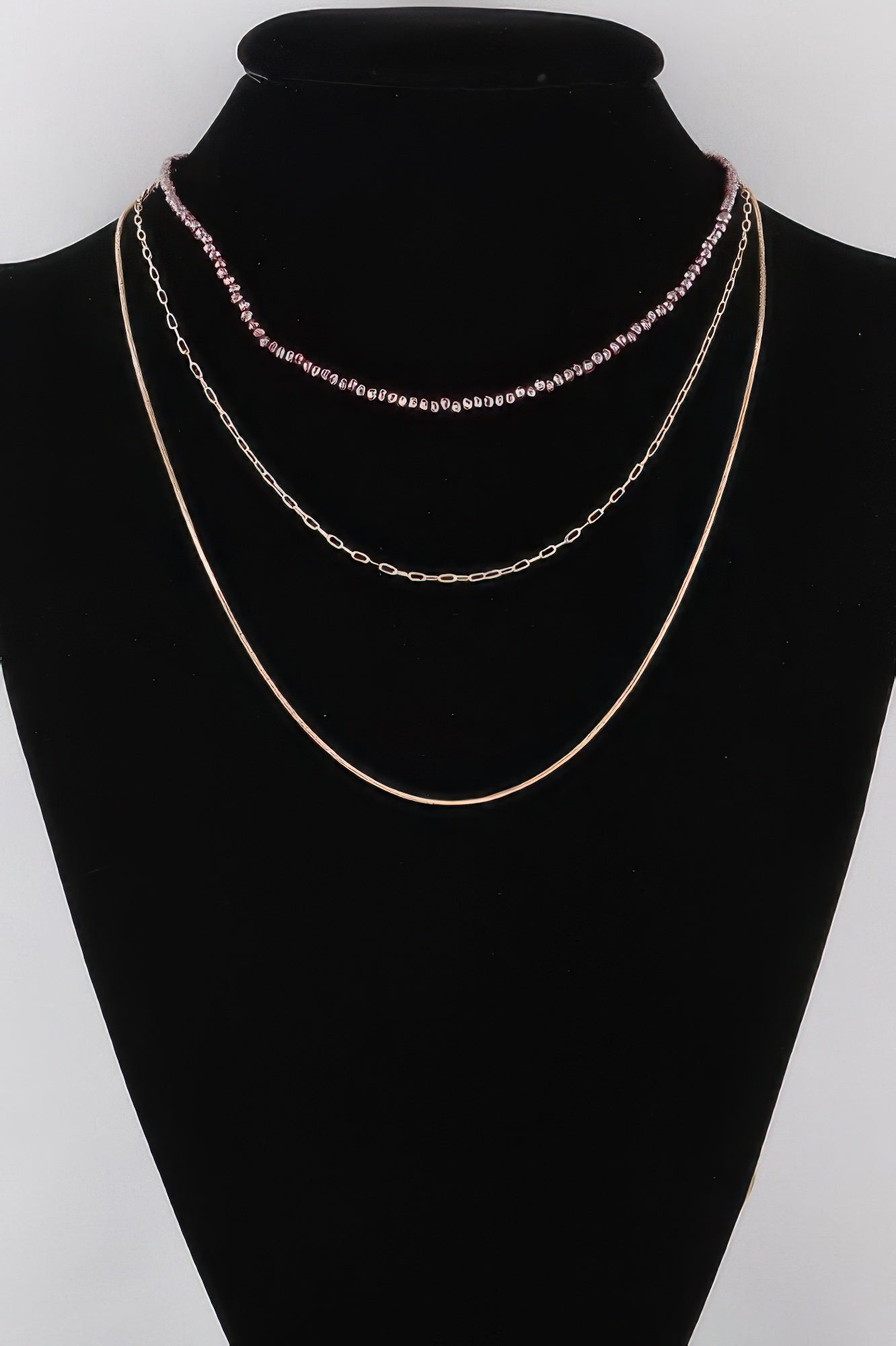Multi Stone N Link Chain Necklace