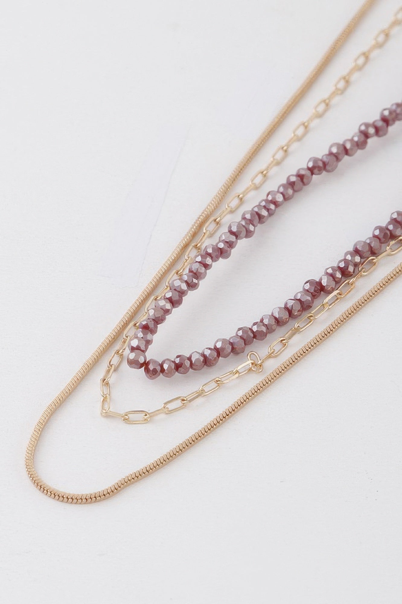 Multi Stone N Link Chain Necklace