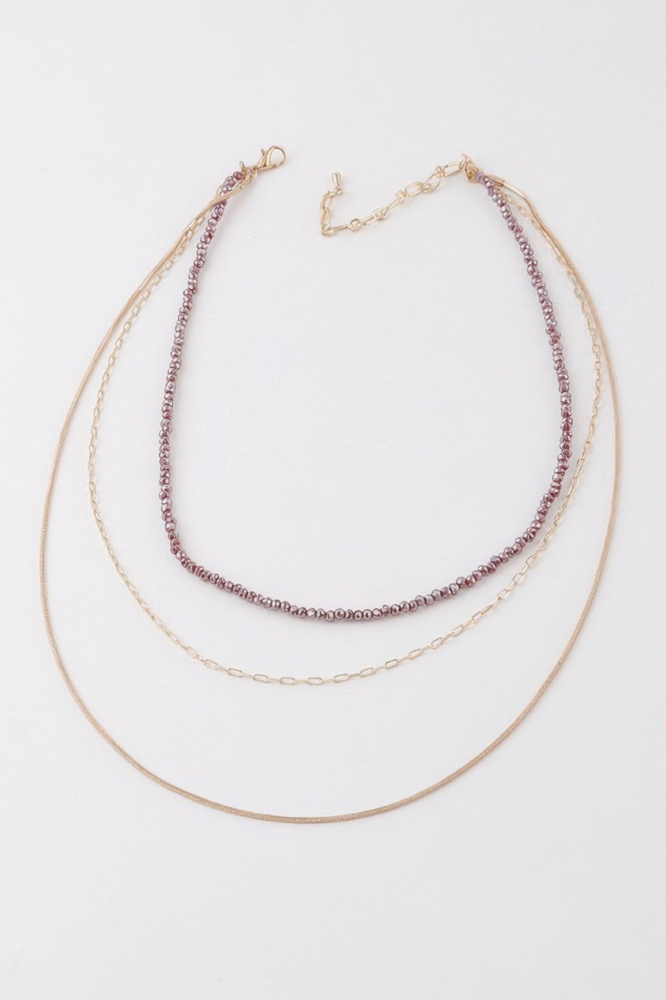 Multi Stone N Link Chain Necklace