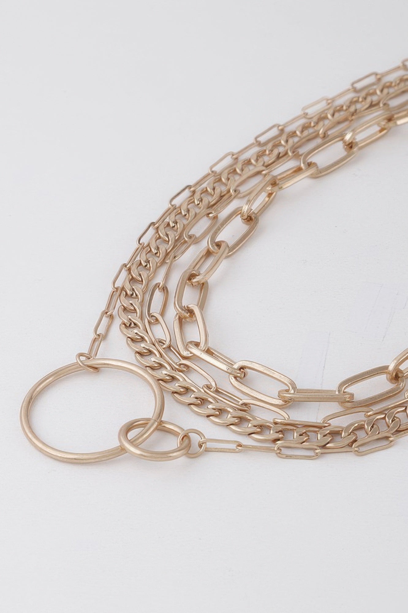 Multi Linked Circles Chain Necklace