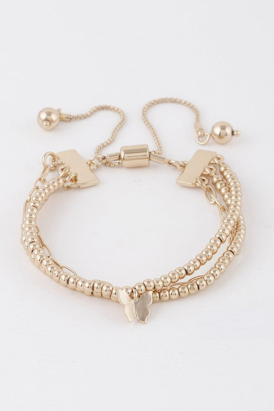 Beaded Butterfly Charm Bracelet