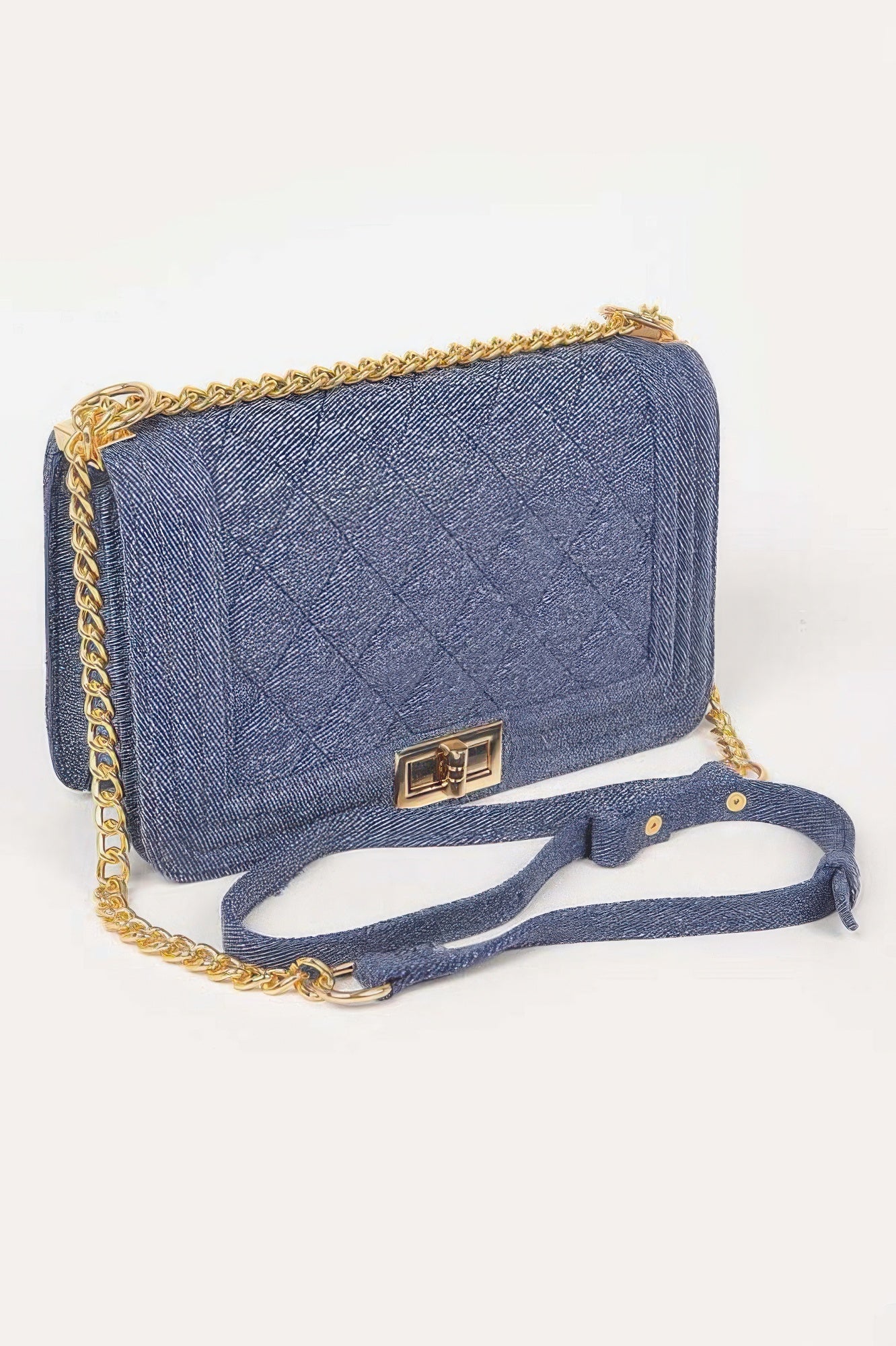 Quilted Denim Shoulder Bag