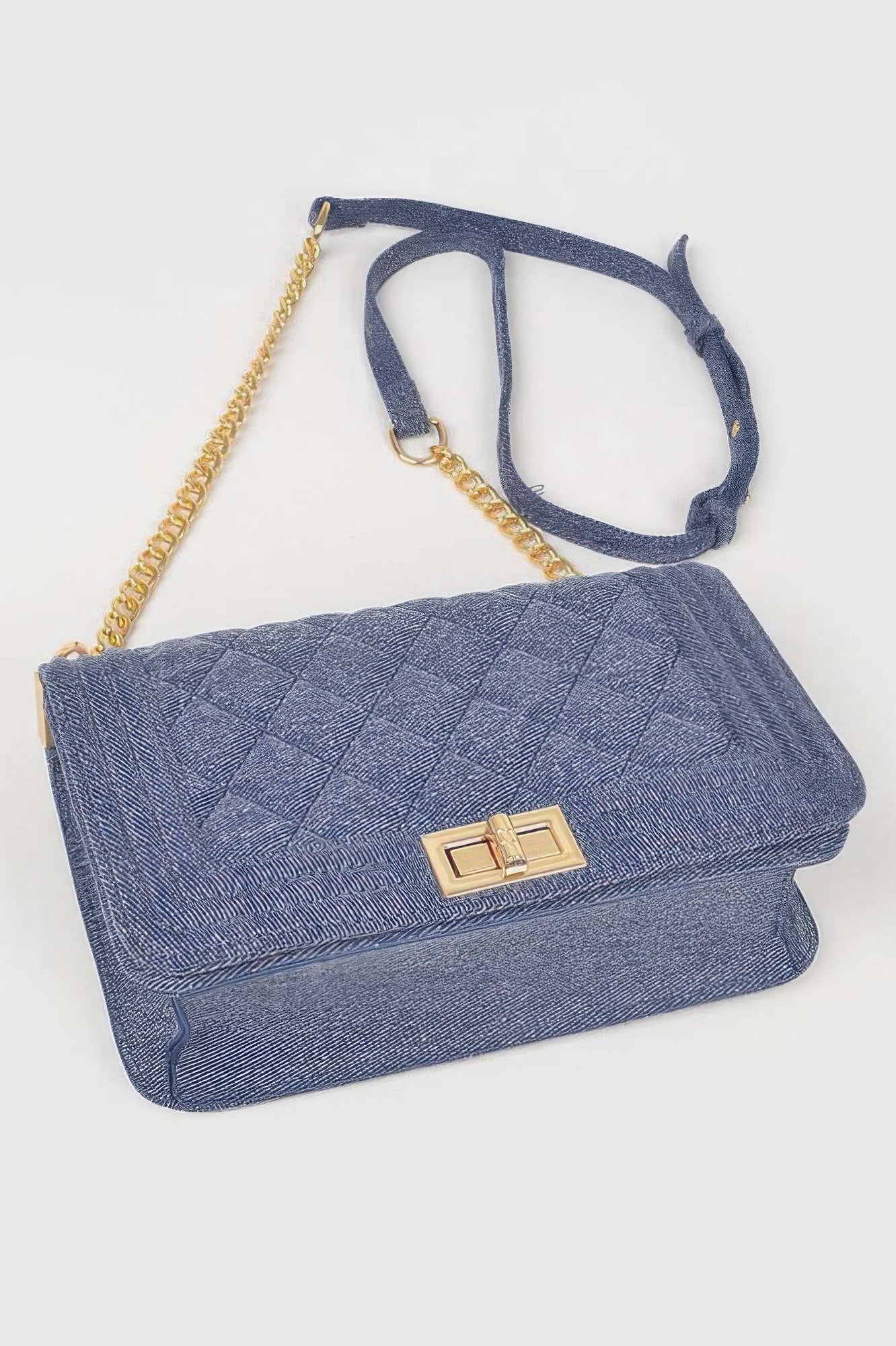 Quilted Denim Shoulder Bag