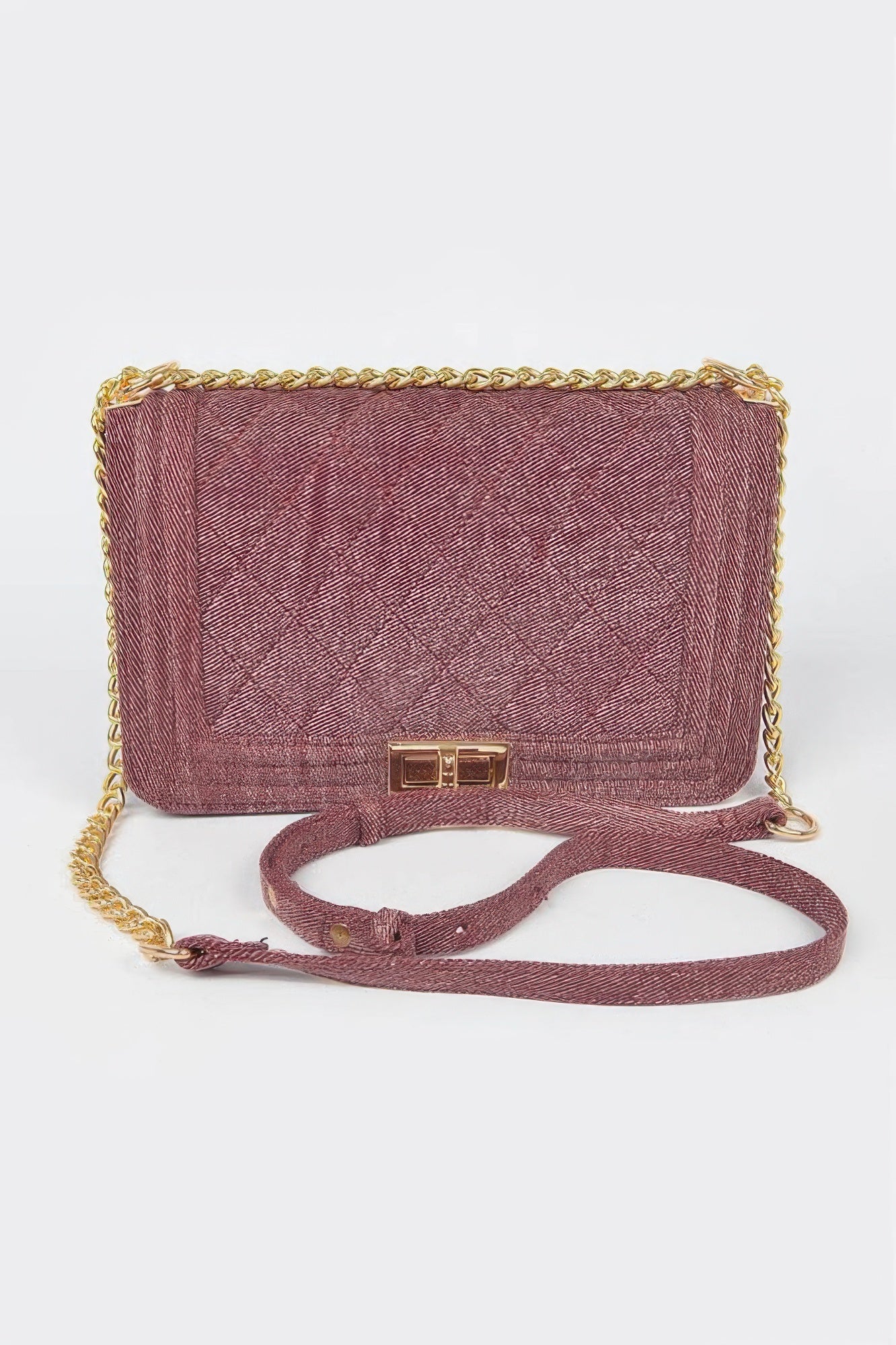 Quilted Denim Shoulder Bag