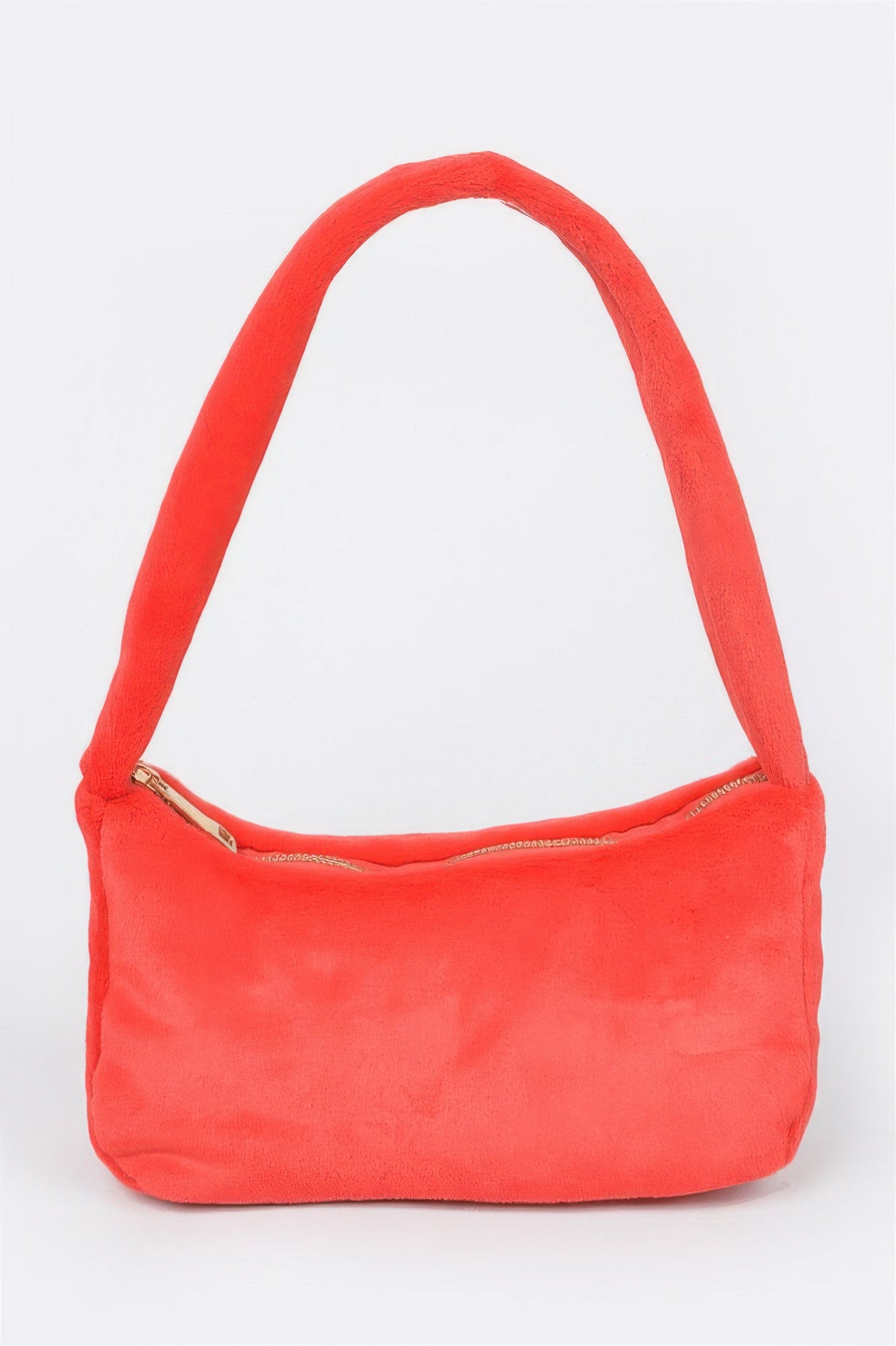 Solid Faux Fur Shoulder Bag