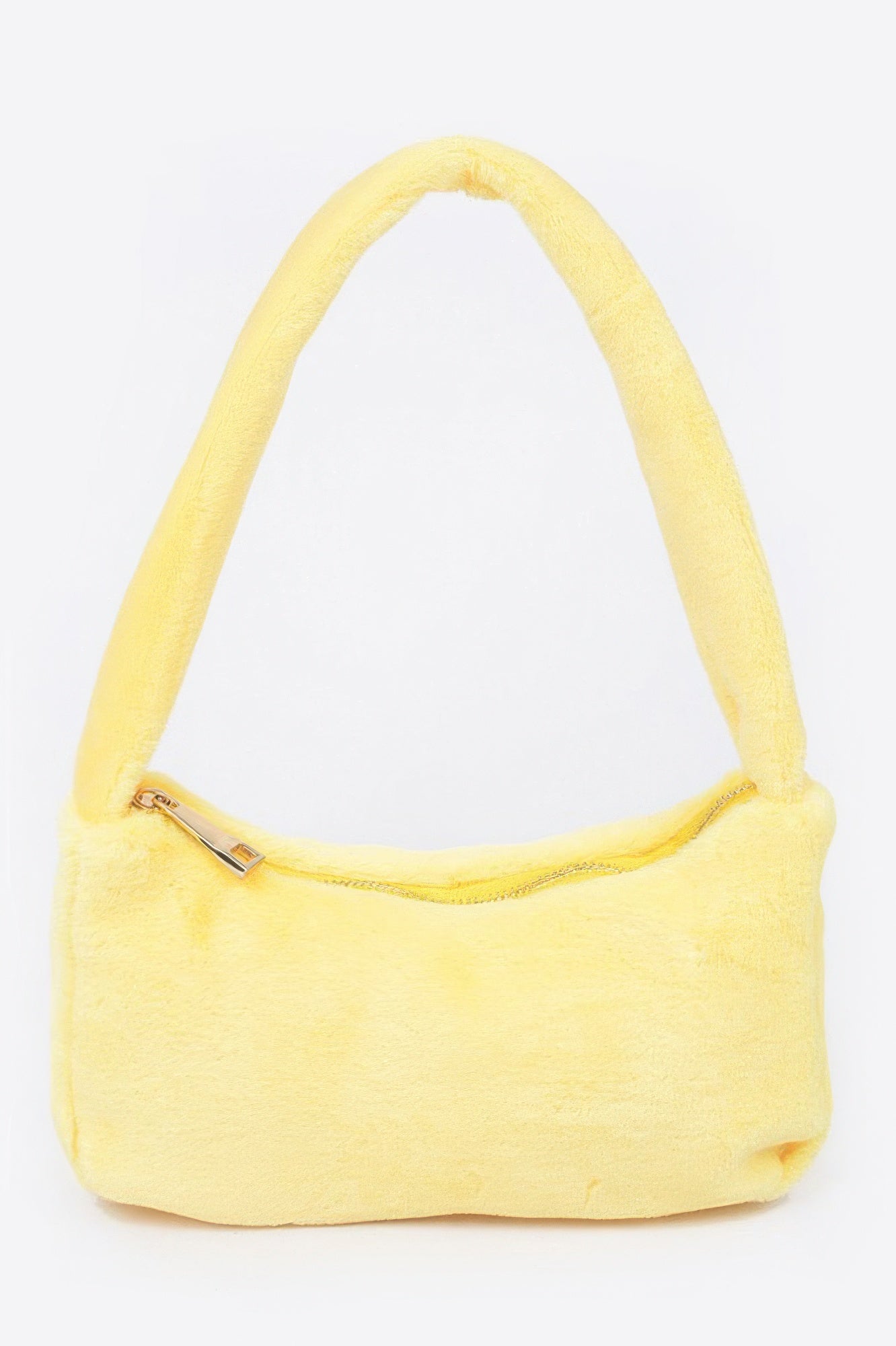 Solid Faux Fur Shoulder Bag