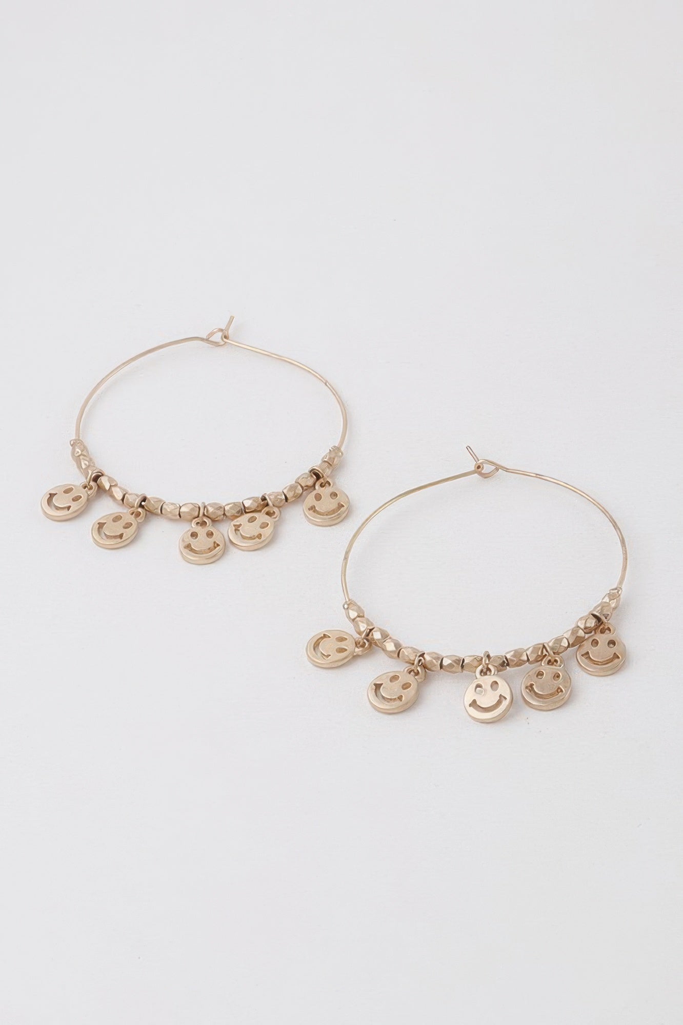 Smiley Face Charms Hoop Earrings