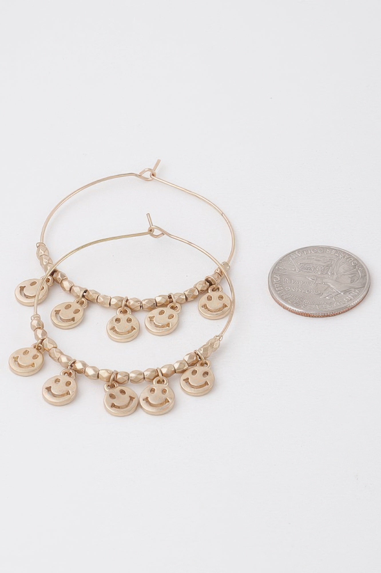 Smiley Face Charms Hoop Earrings