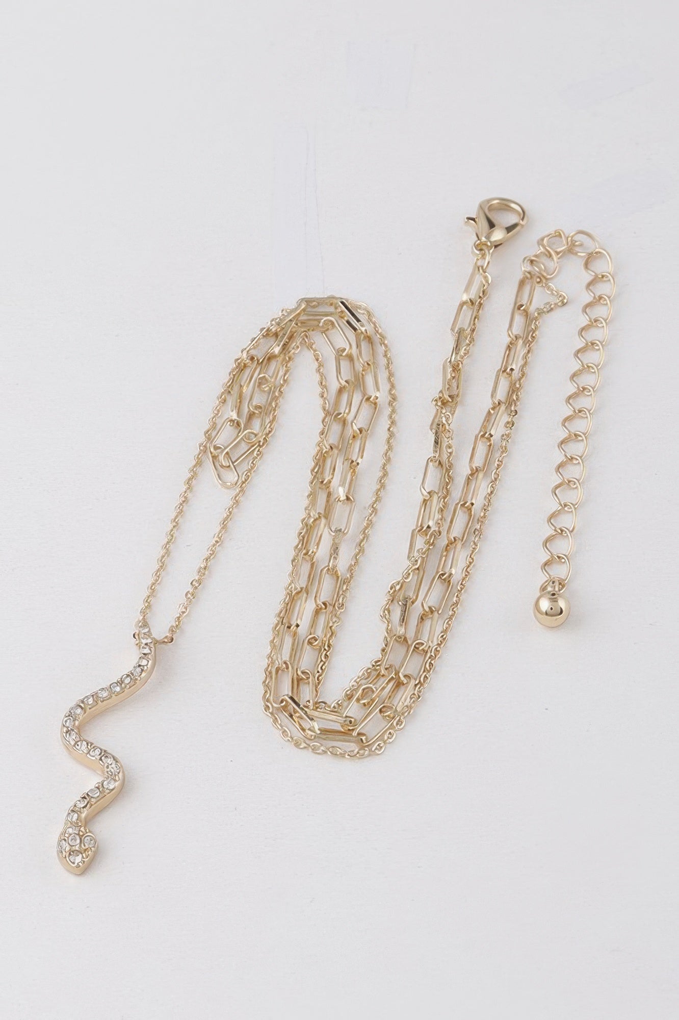 Jeweled Snake Pendant Necklace