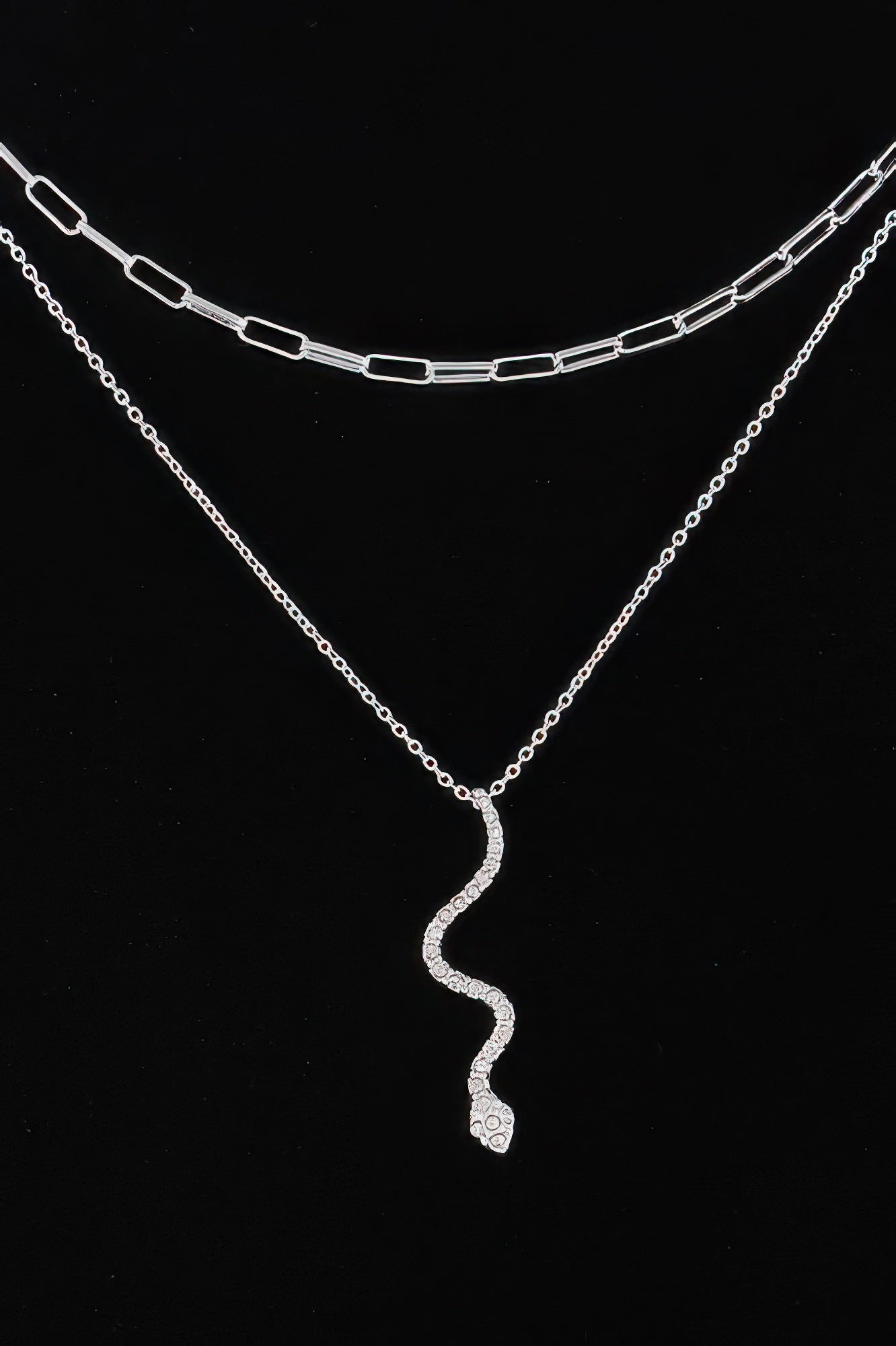 Jeweled Snake Pendant Necklace