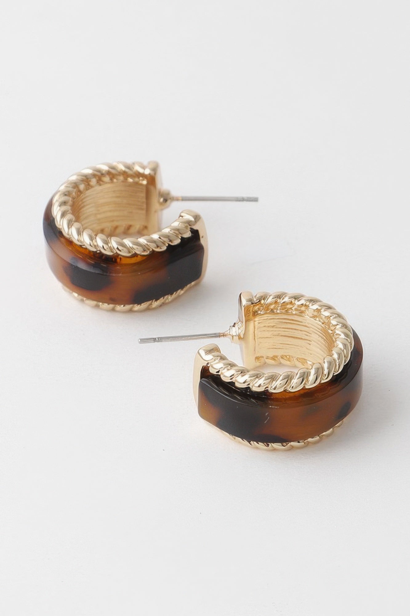 Twisted Marble Huggie Earrings