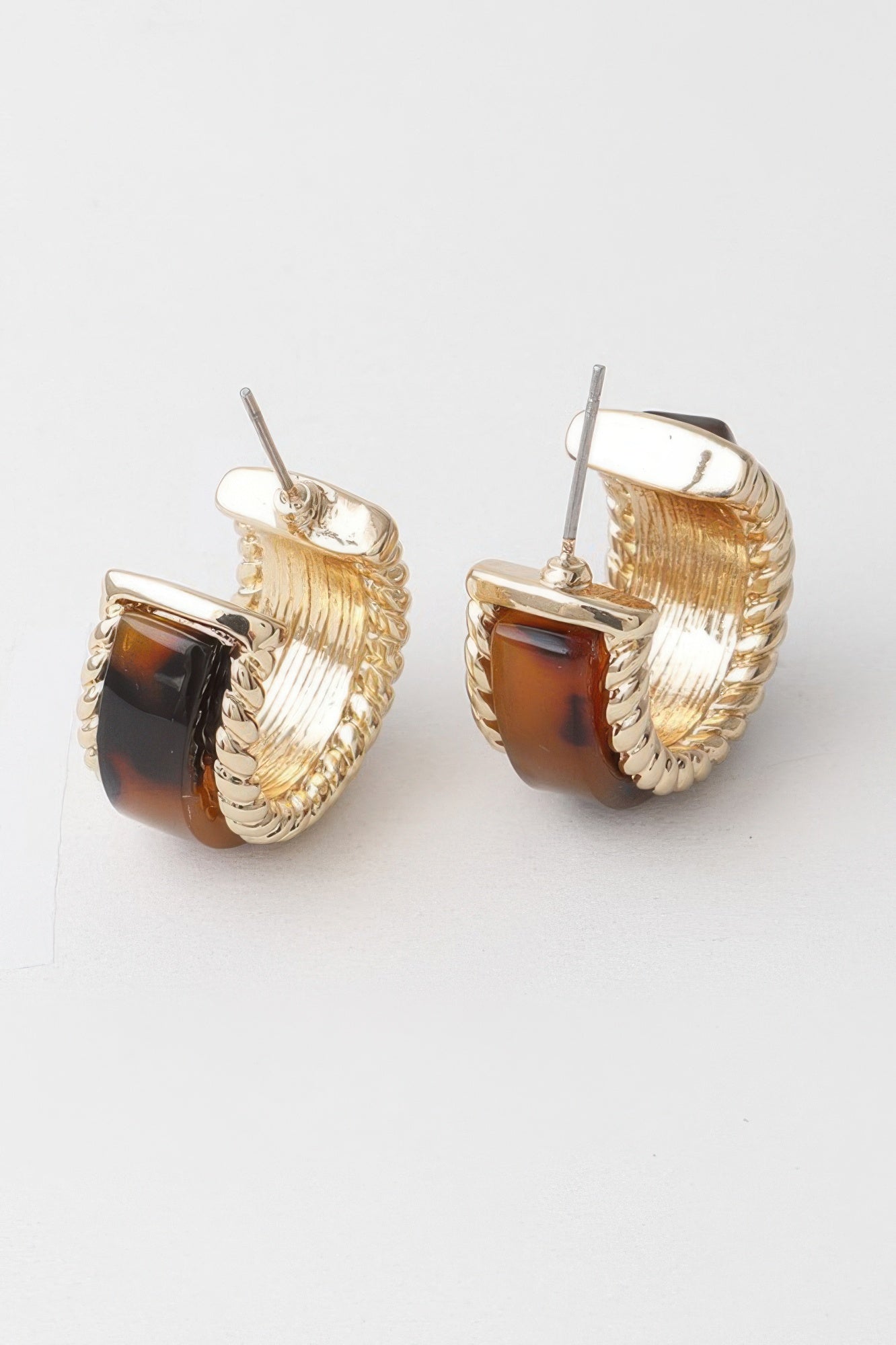 Twisted Marble Huggie Earrings
