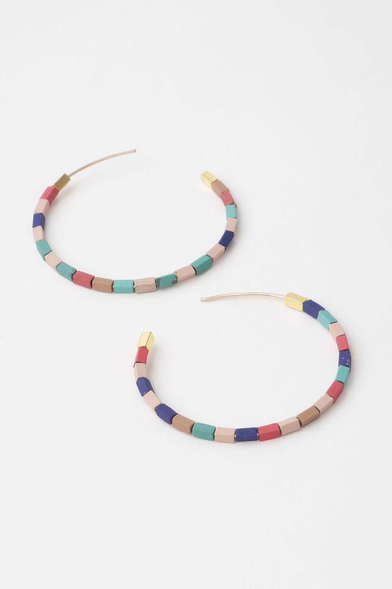 Beaded Clay Hoop Earrings
