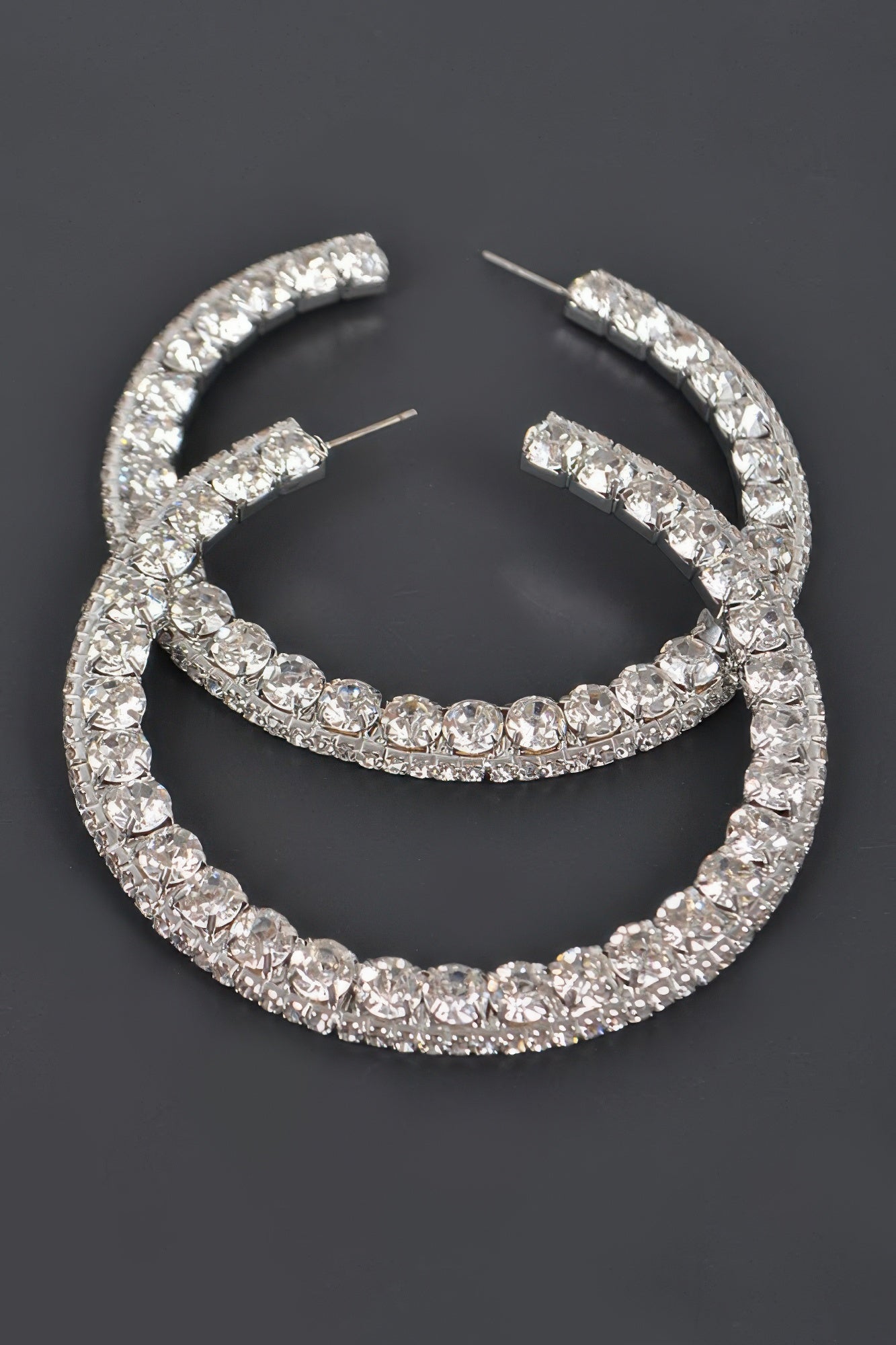 60mm Rhinestone Hoop Earring