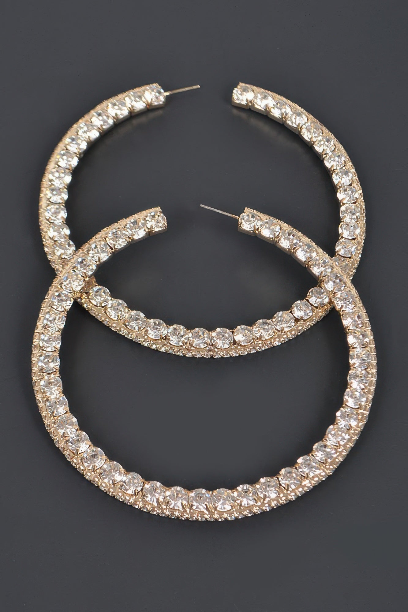 80mm Rhinestone Hoop Earring