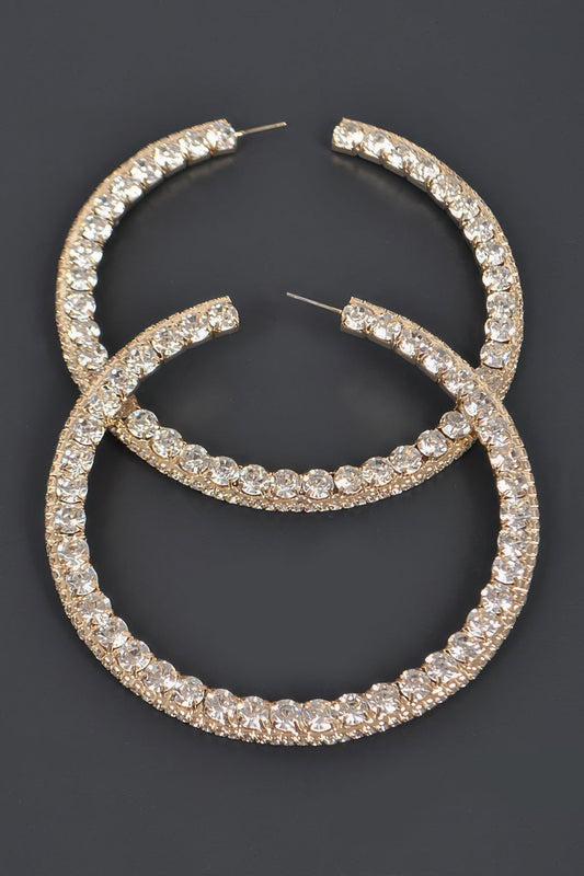 80mm Rhinestone Hoop Earring