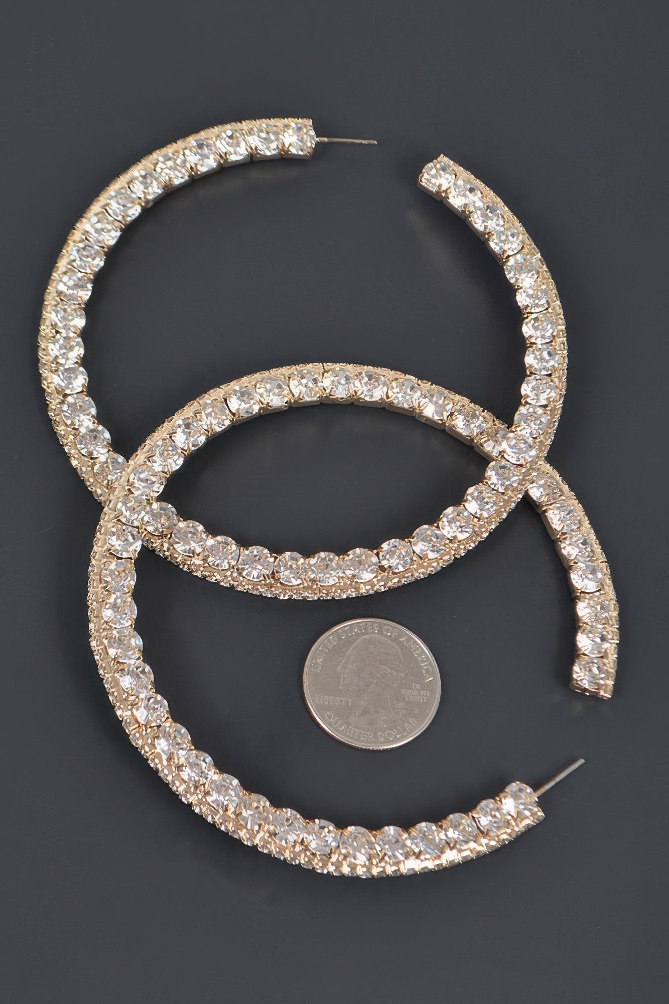 80mm Rhinestone Hoop Earring