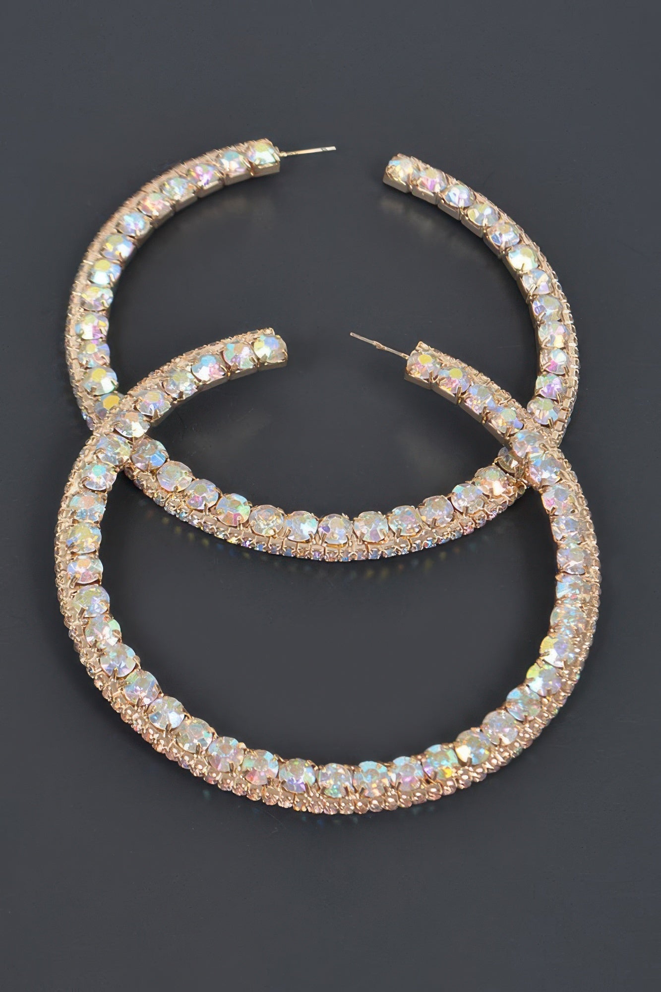 80mm Rhinestone Hoop Earring