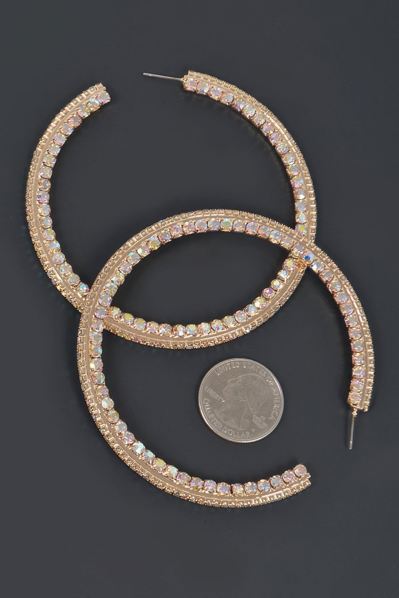 80mm Rhinestone Hoop Earring