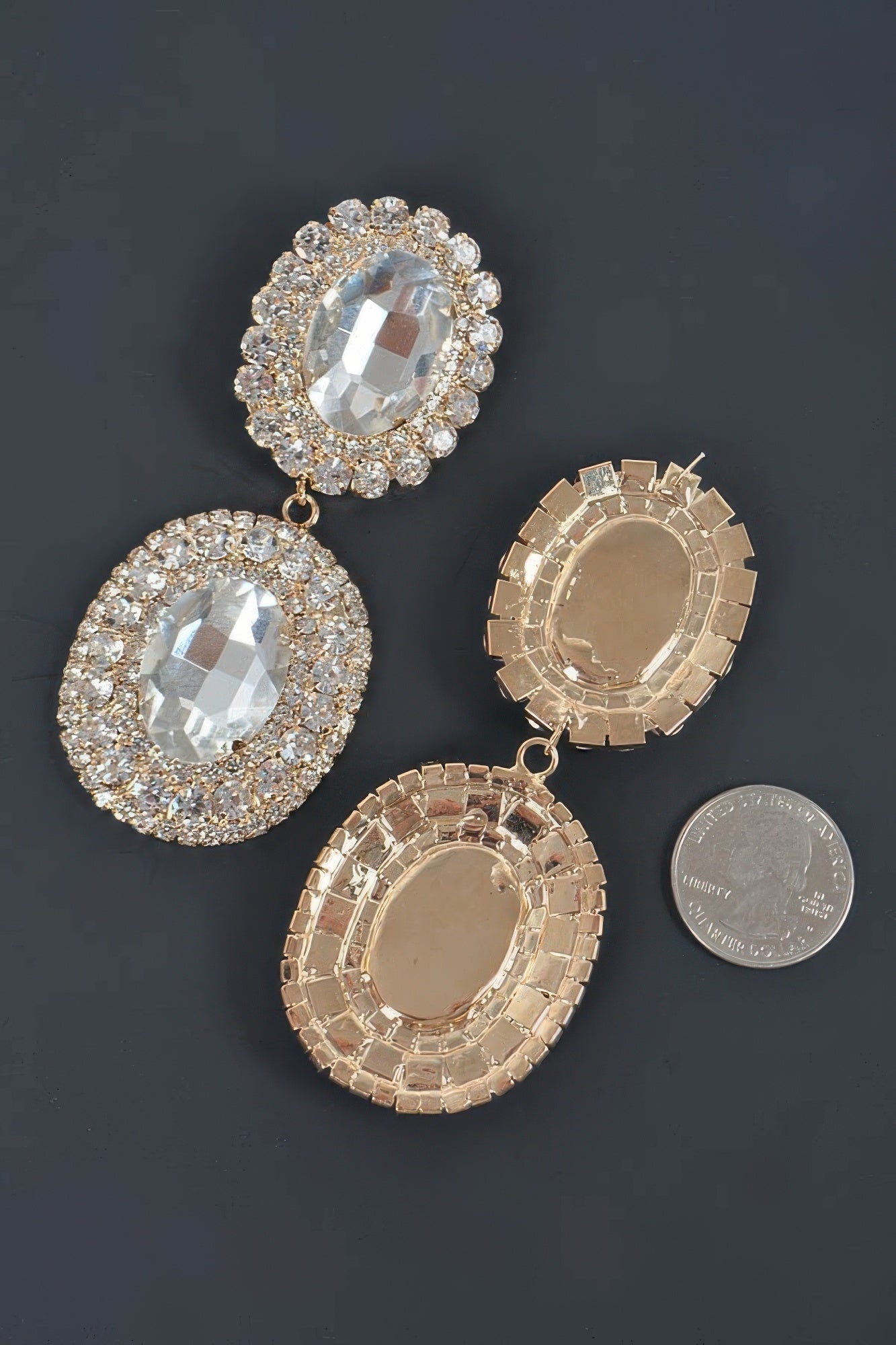 Big Oval Rhinestone Earring