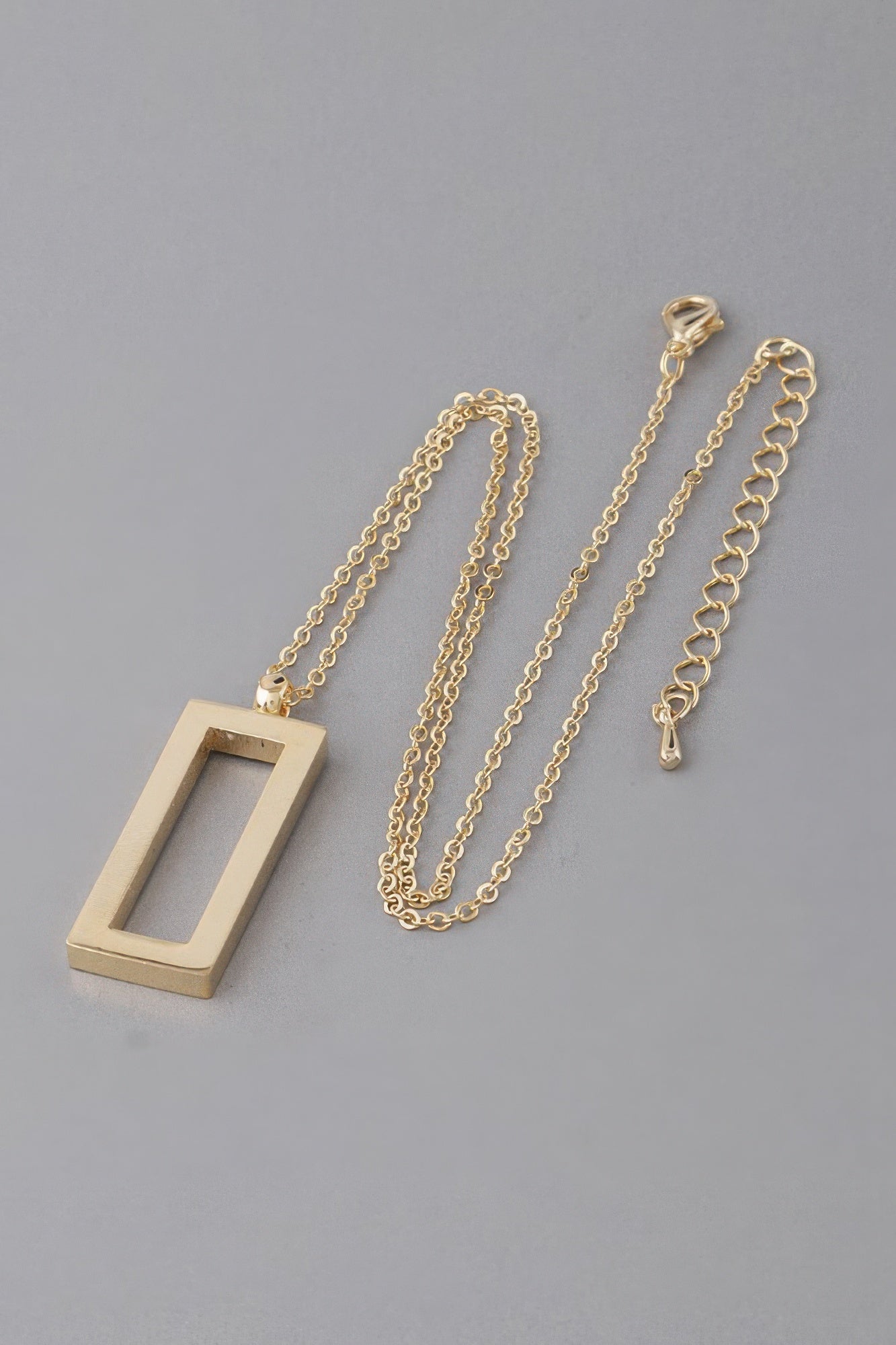 Open Rectangle Pendant Necklace