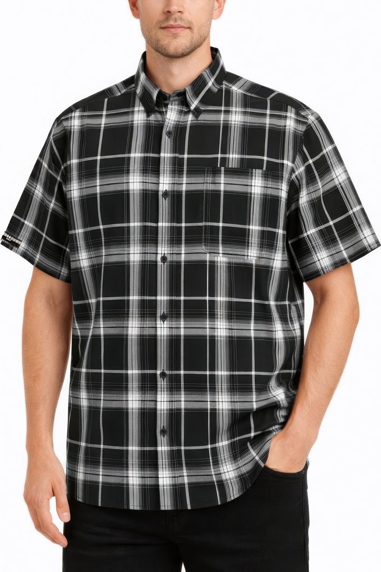 Oldschool Checkered Button Down Short Sleeve Shirt