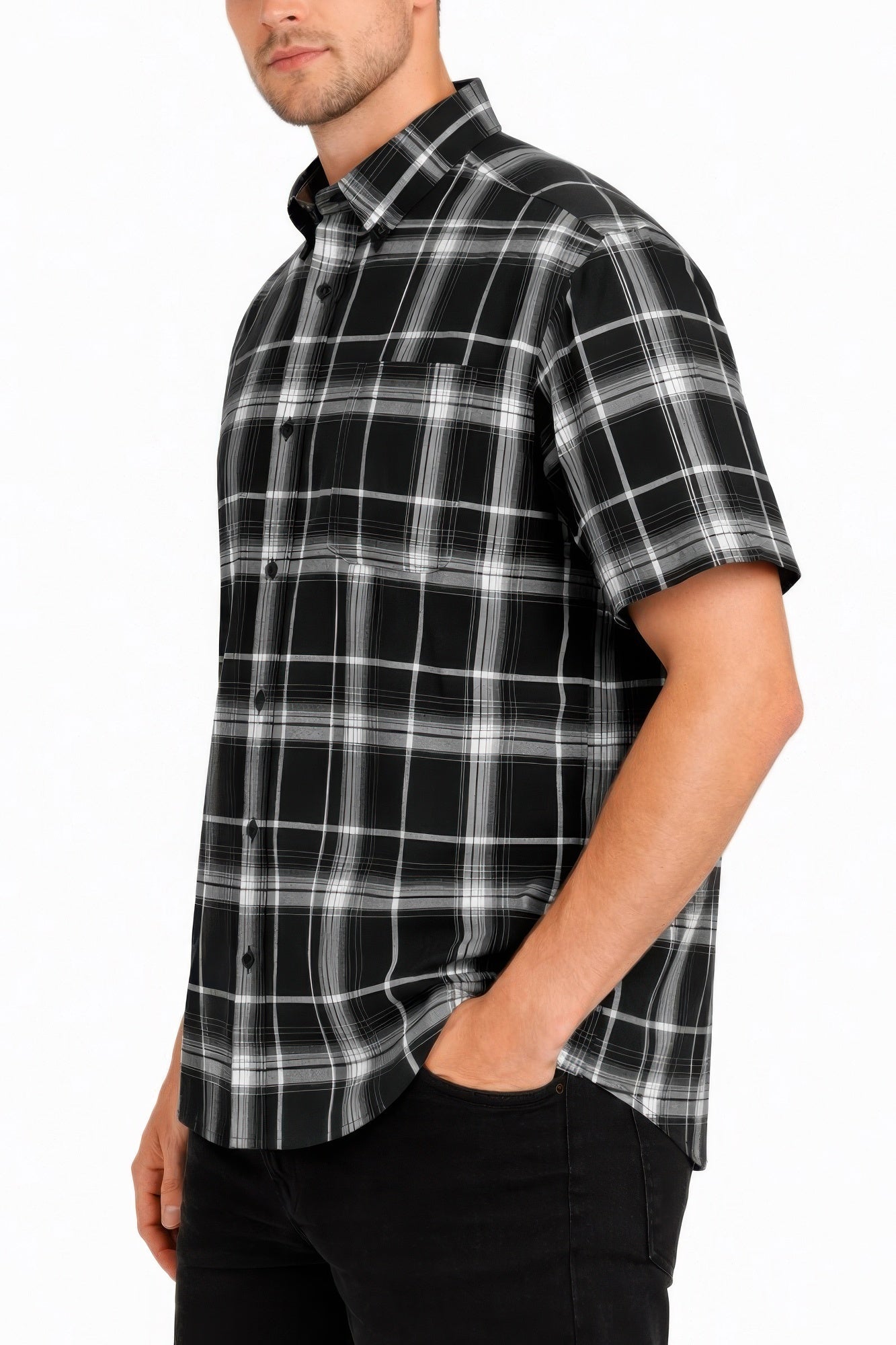 Oldschool Checkered Button Down Short Sleeve Shirt