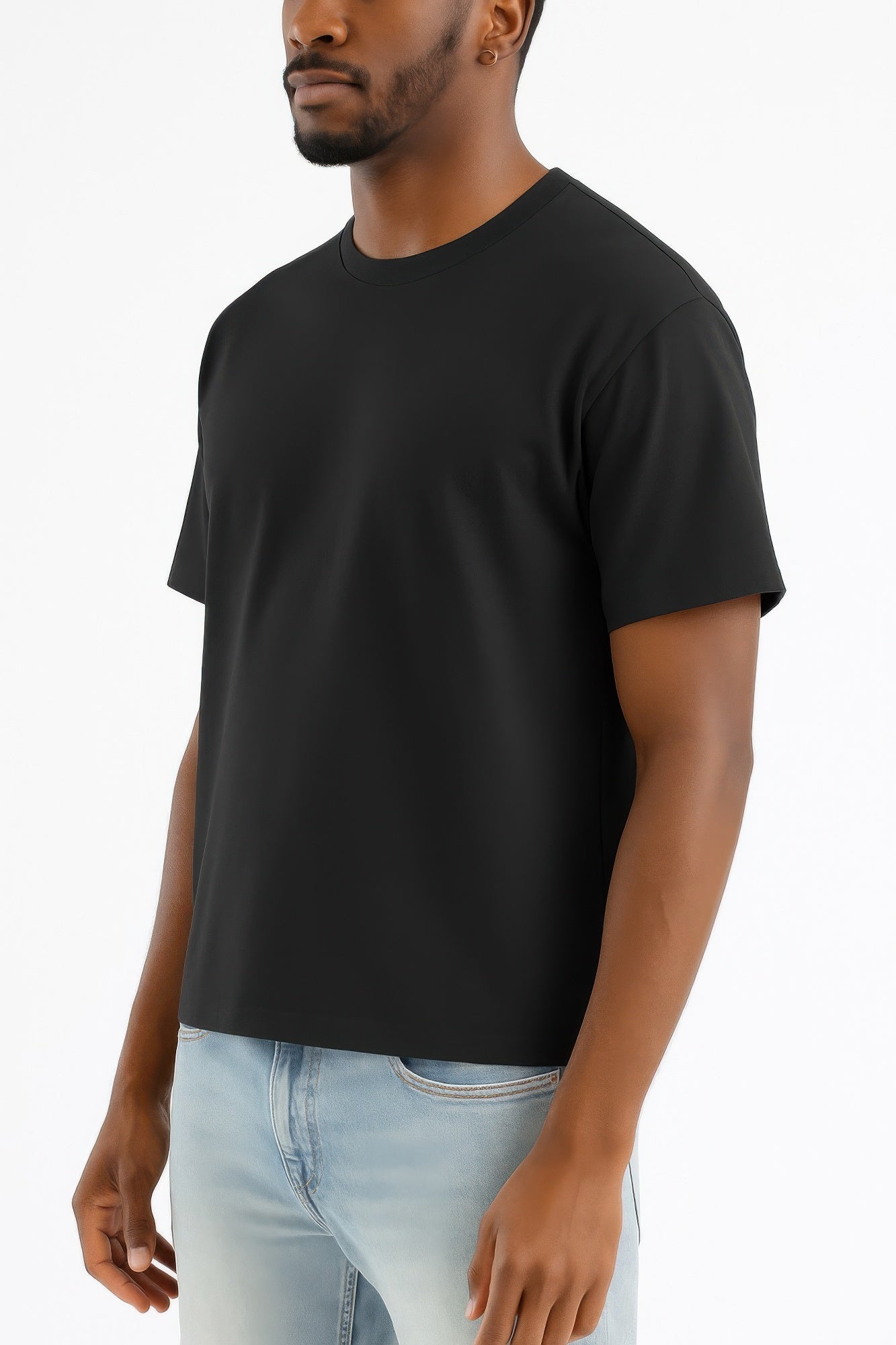 Men's Premium Short Sleeve Round Neck Basic Crop Top