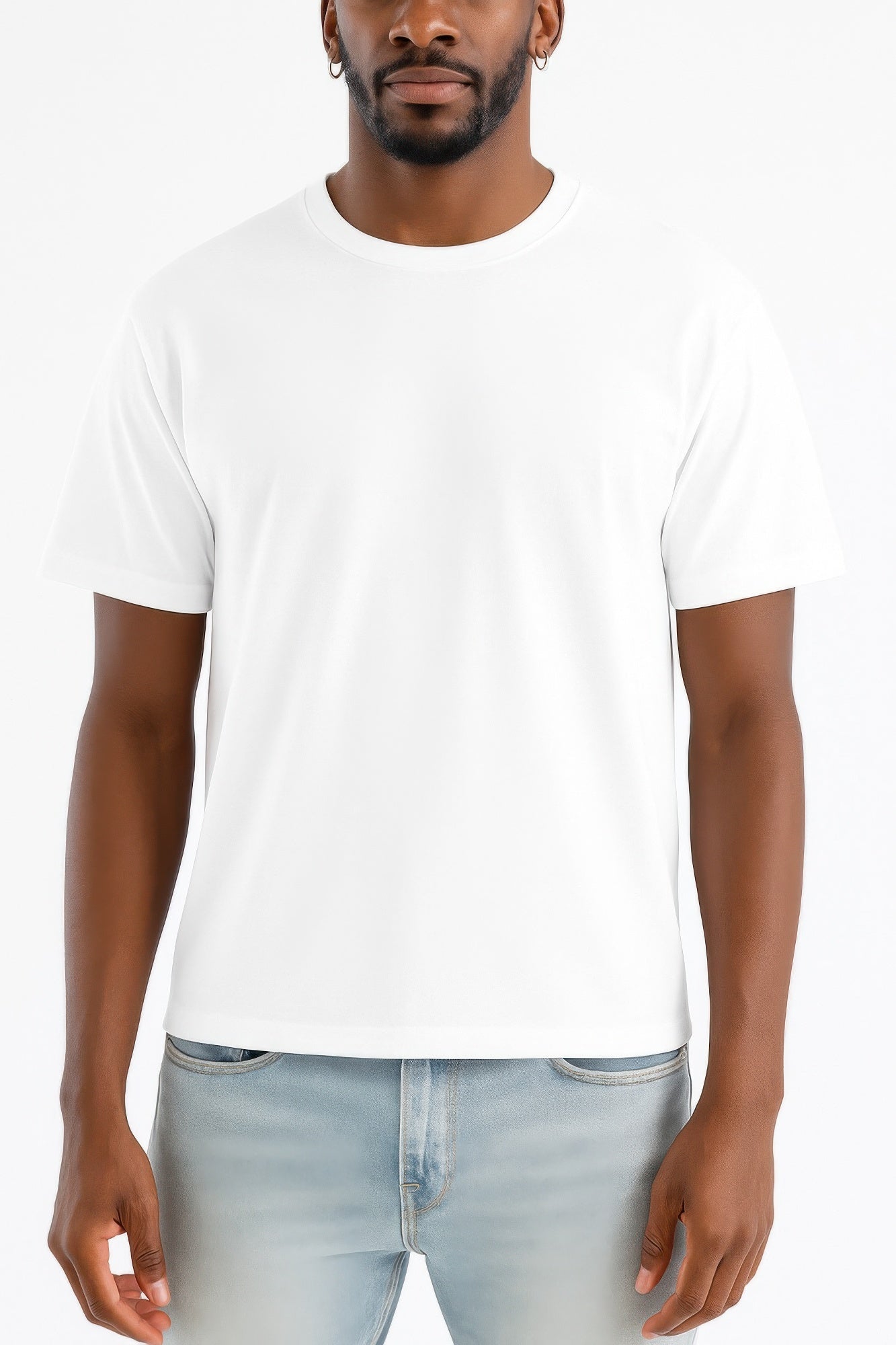 Men's Premium Short Sleeve Round Neck Basic Crop Top