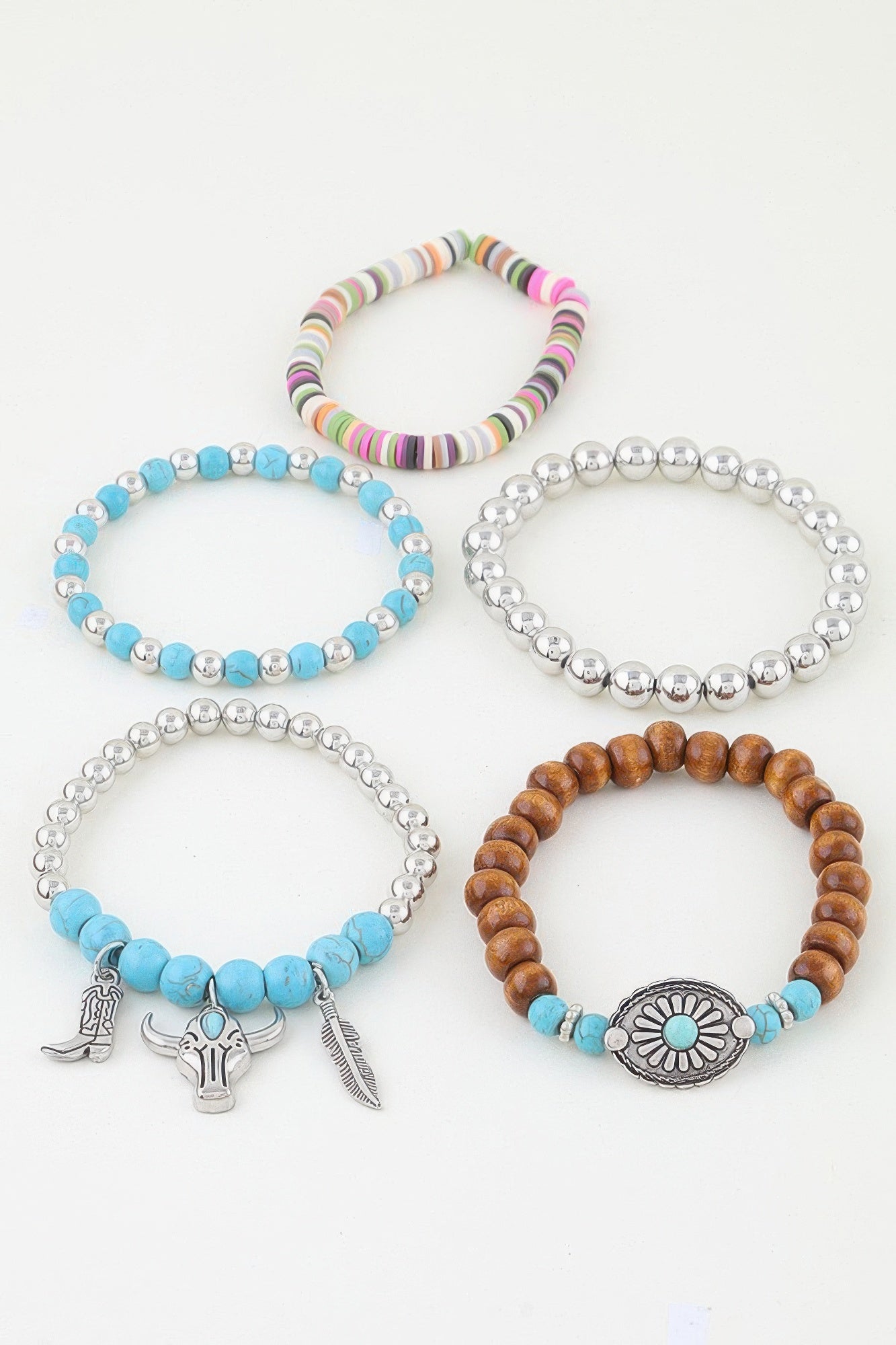 Multi Antique Wild West Beaded Bracelet