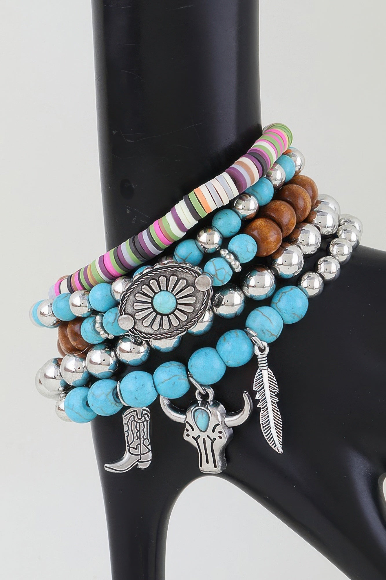Multi Antique Wild West Beaded Bracelet
