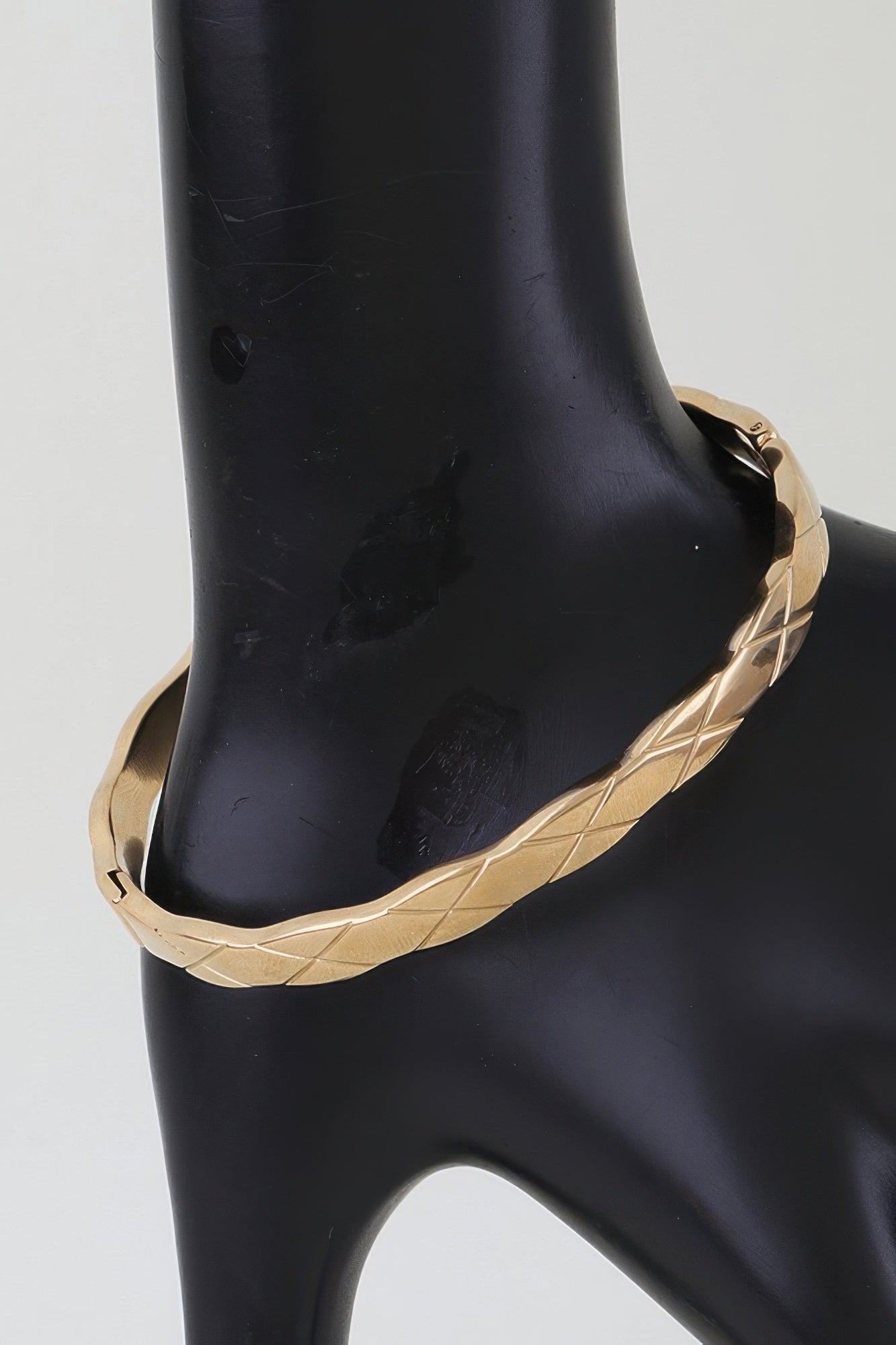 Polished Diamond Cut Cuff Bracelet