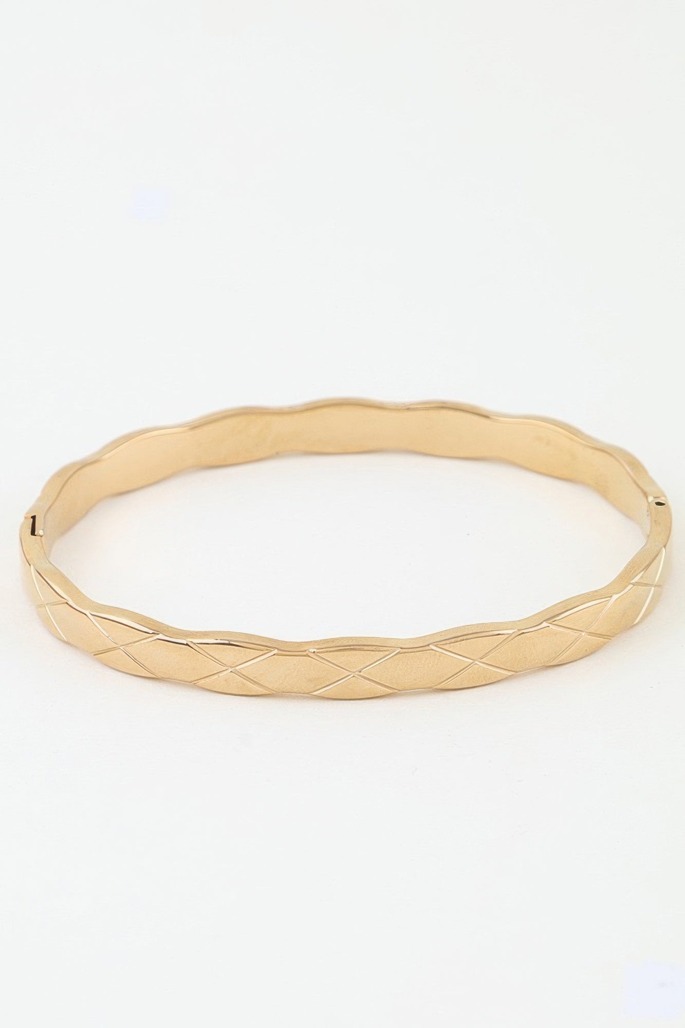 Polished Diamond Cut Cuff Bracelet