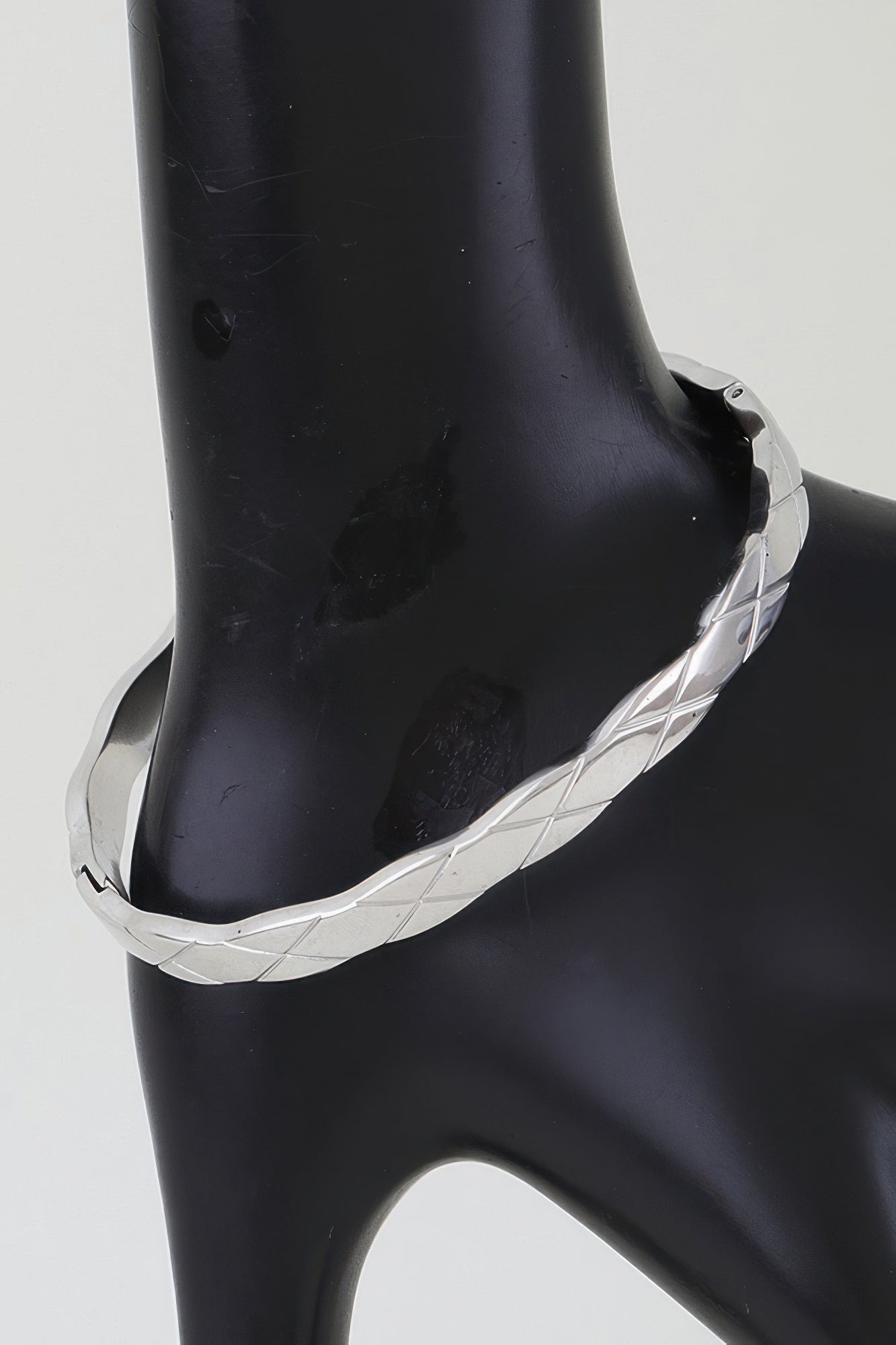 Polished Diamond Cut Cuff Bracelet