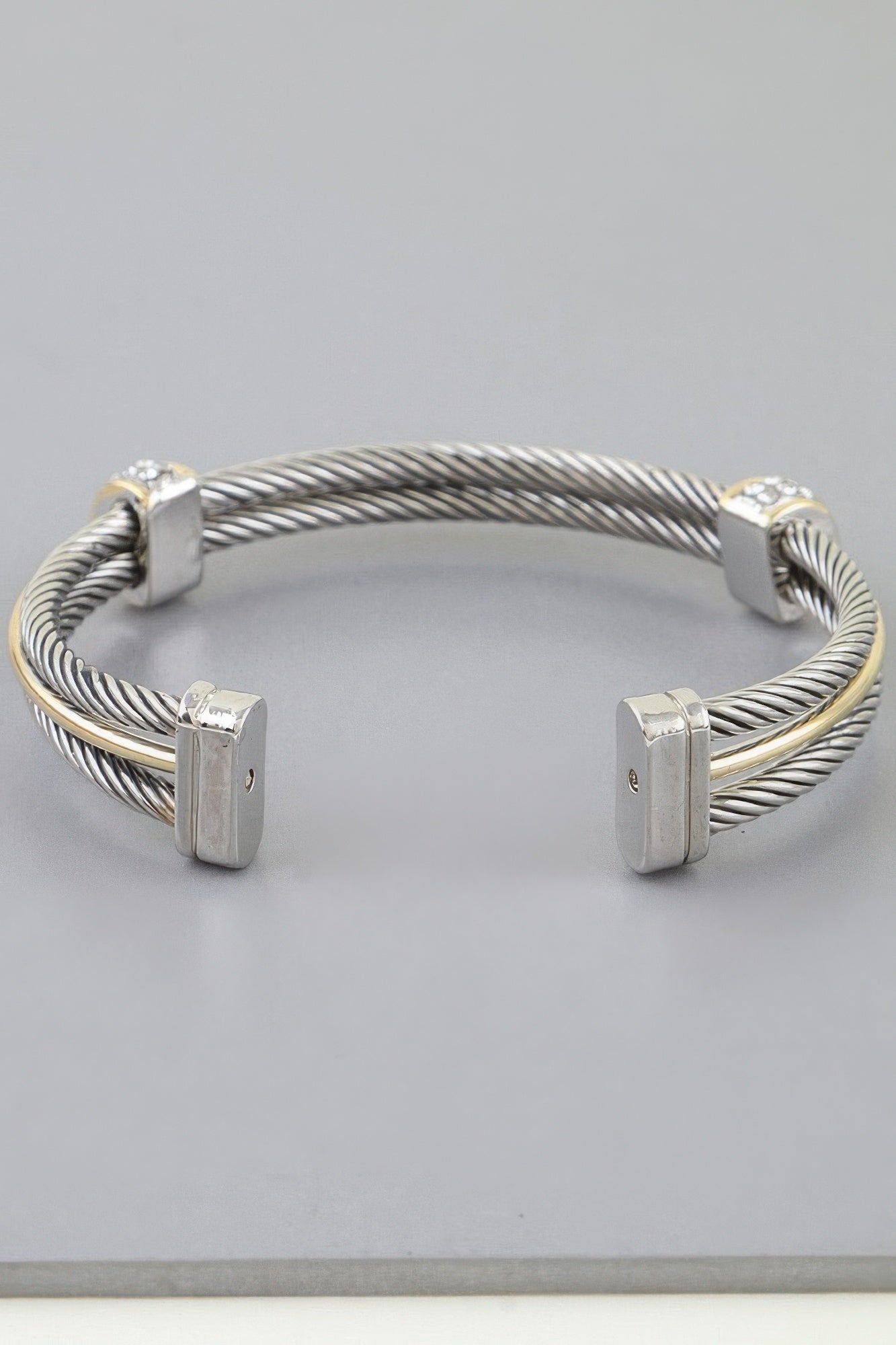 Bejeweled Multi Twisted Open Cuff Bracelet