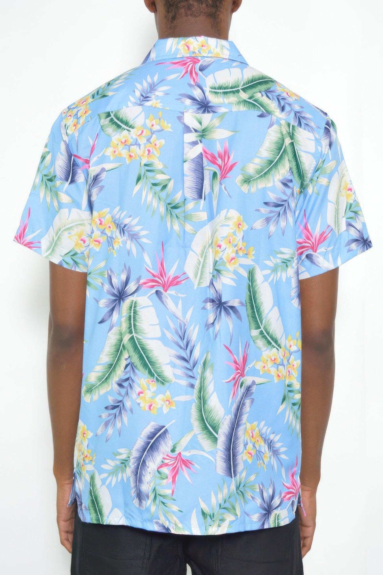 Mens Short Sleeve Floral Button Down Shirt