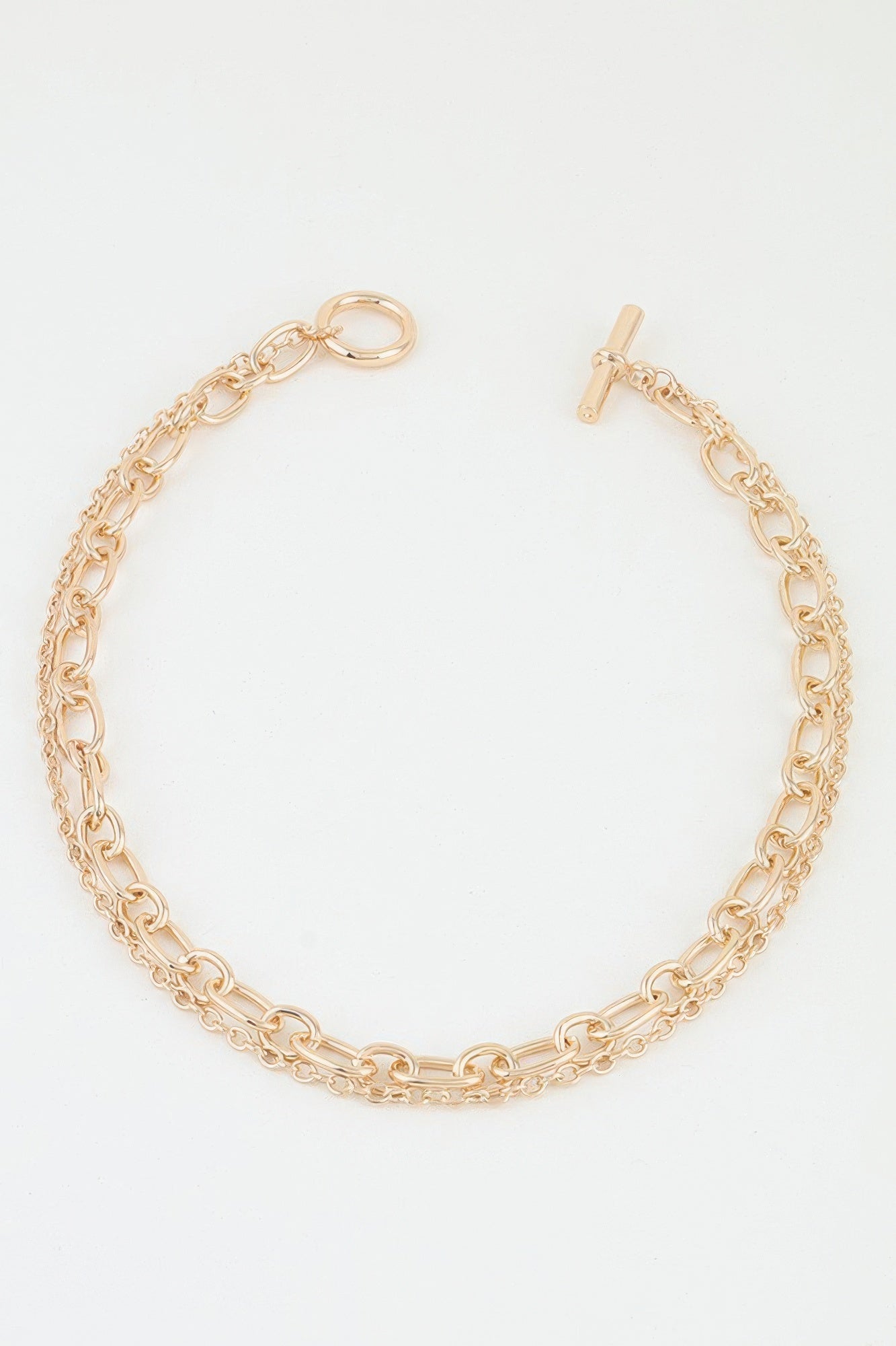 Double Polished Link Chain Choker Necklace