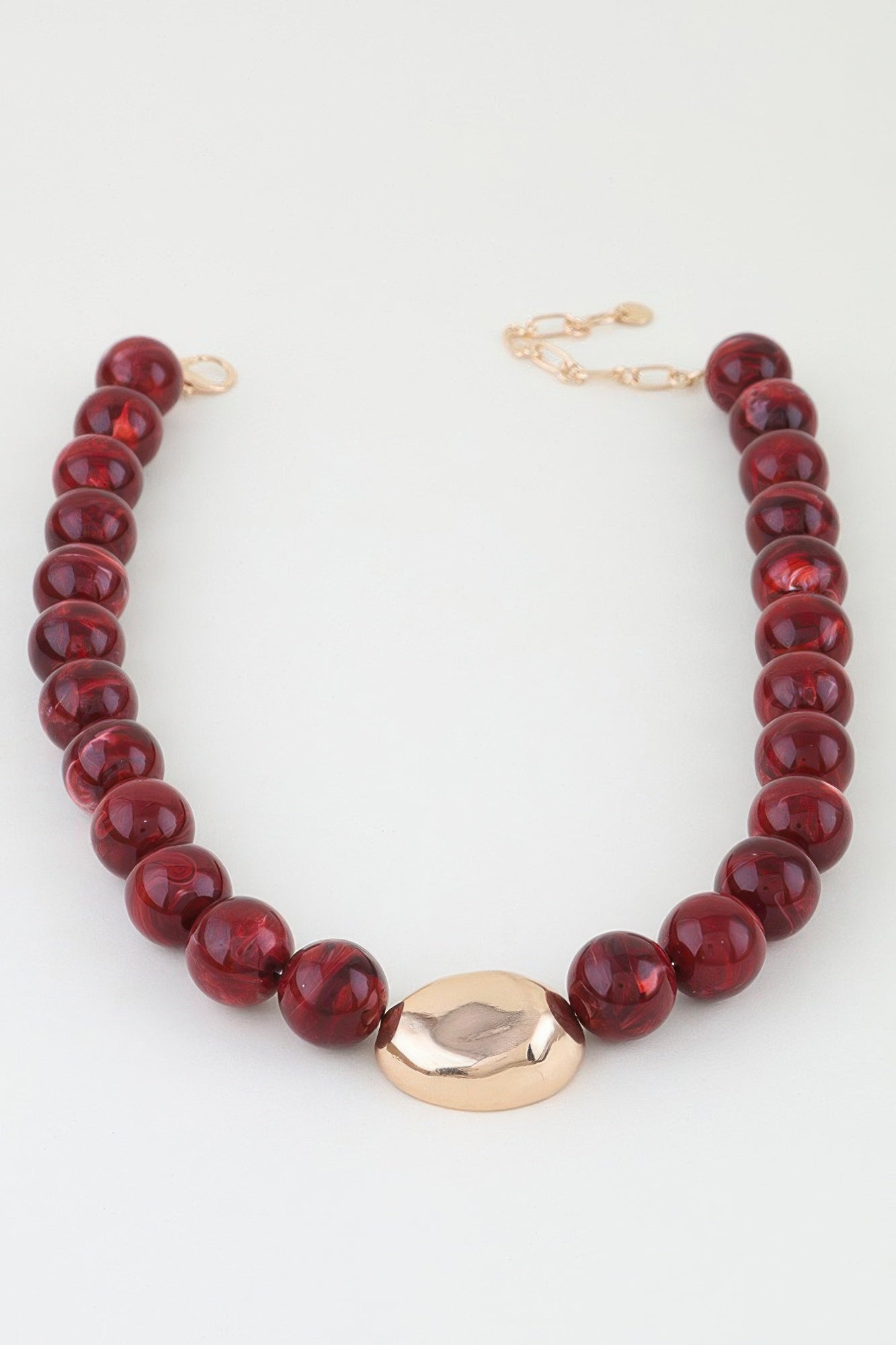 Polished Marble Beaded Pendant Necklace
