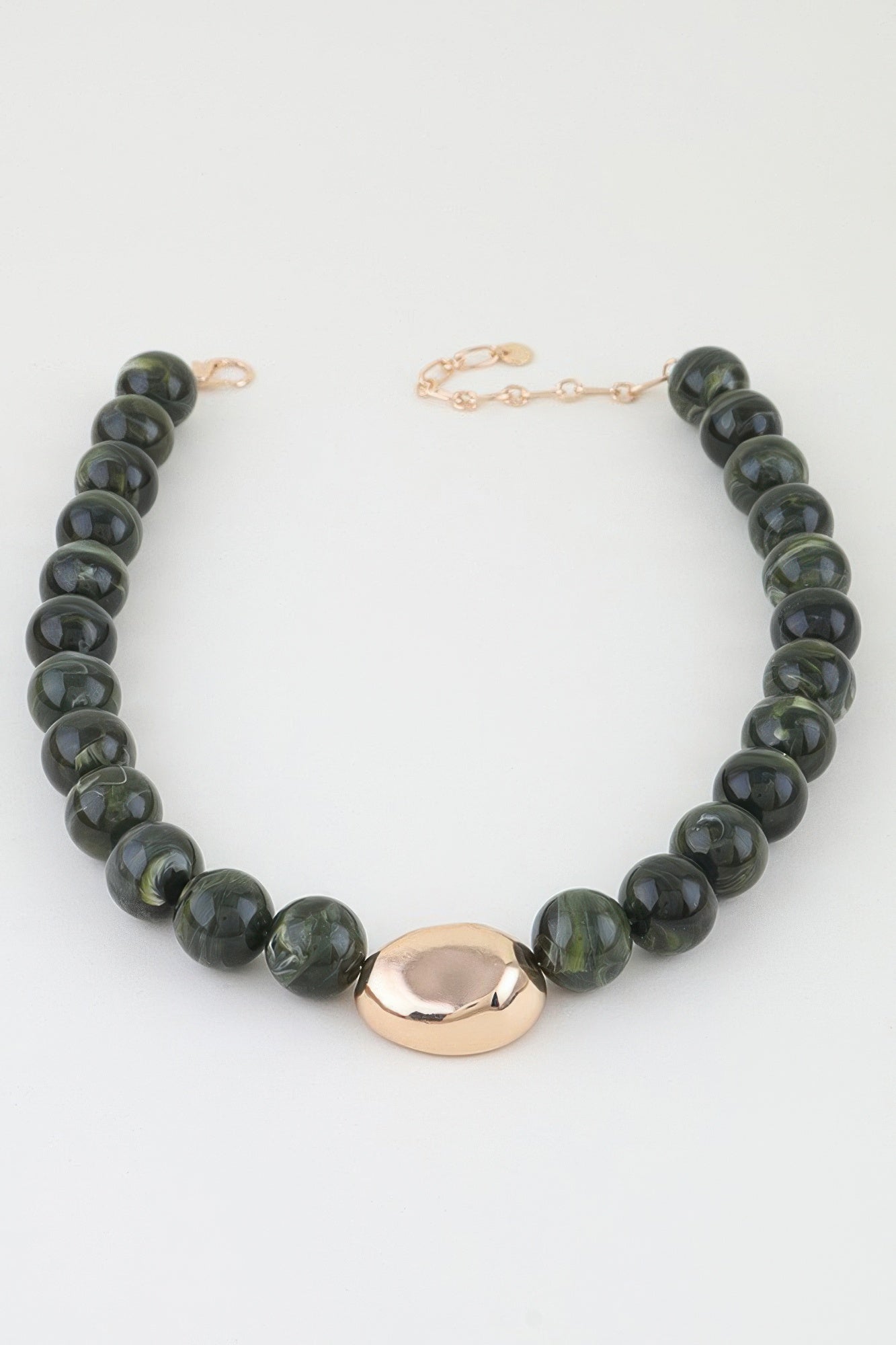 Polished Marble Beaded Pendant Necklace