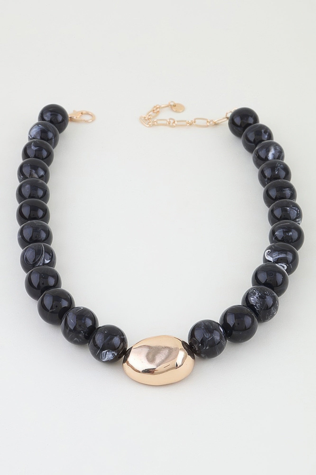 Polished Marble Beaded Pendant Necklace