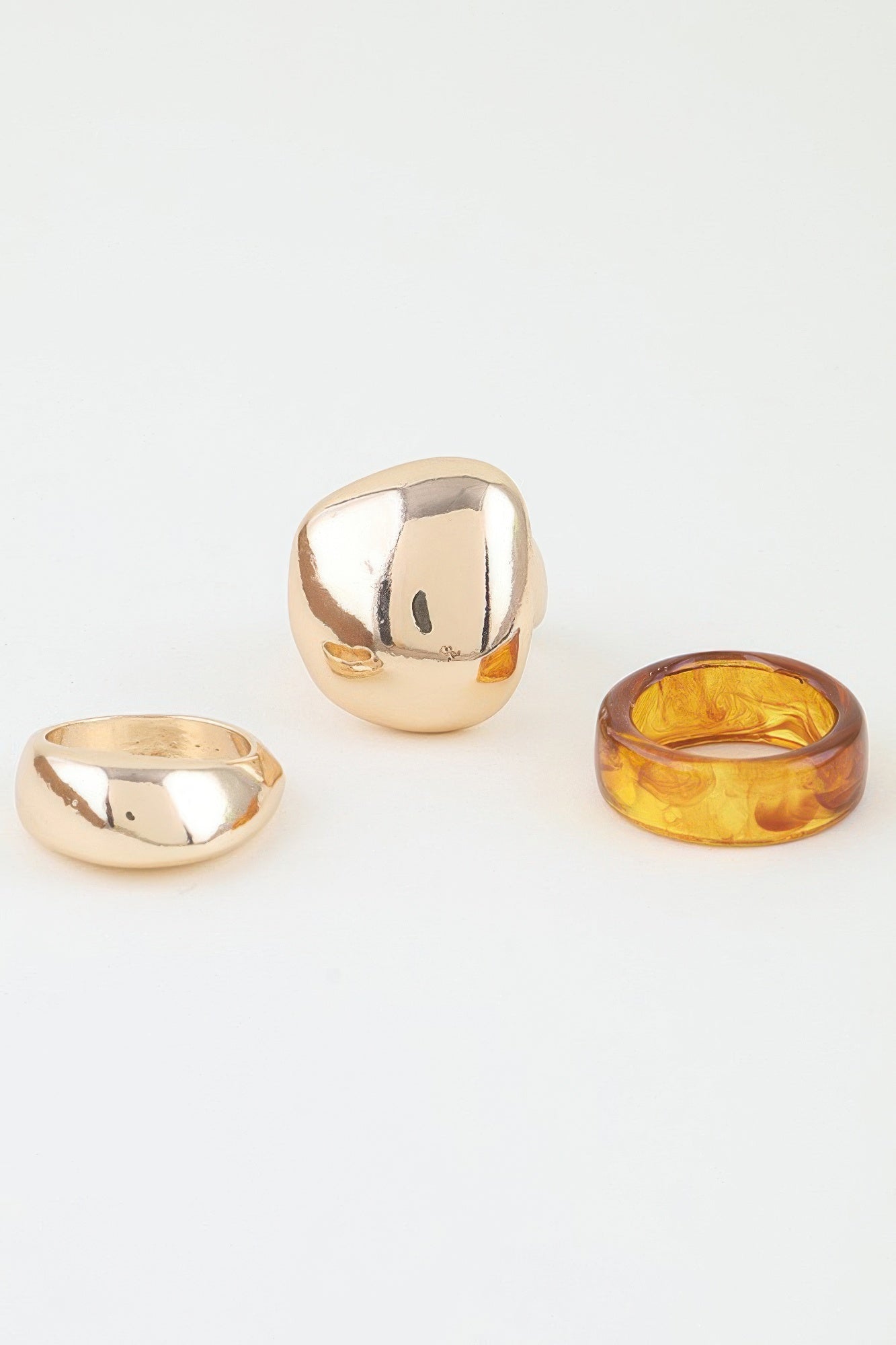 Modern Triple Band Statement Rings Set
