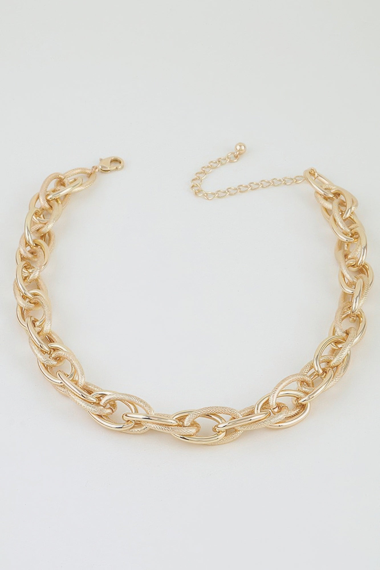 Double Polished Link Chain Choker Necklace