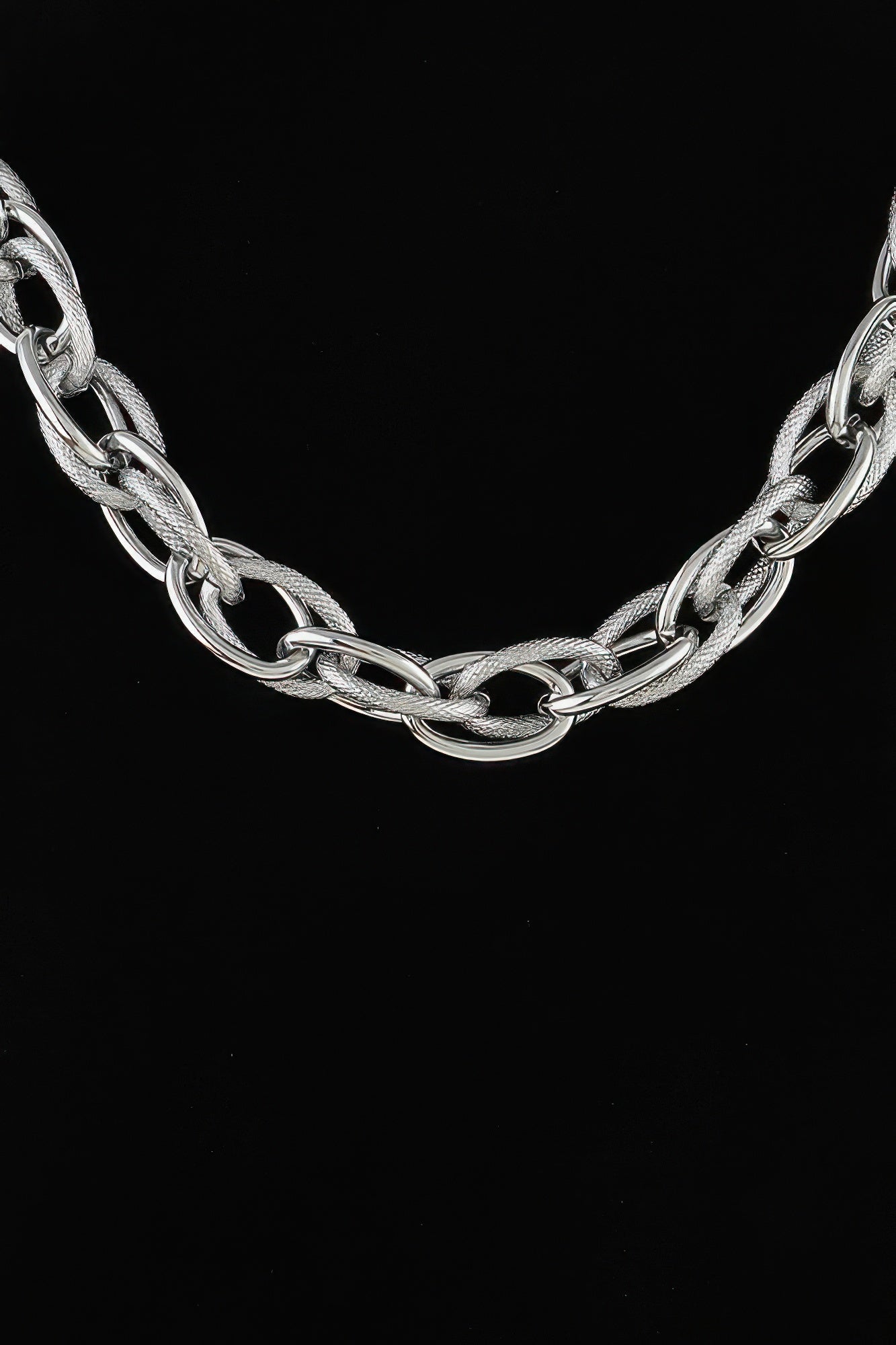Double Polished Link Chain Choker Necklace